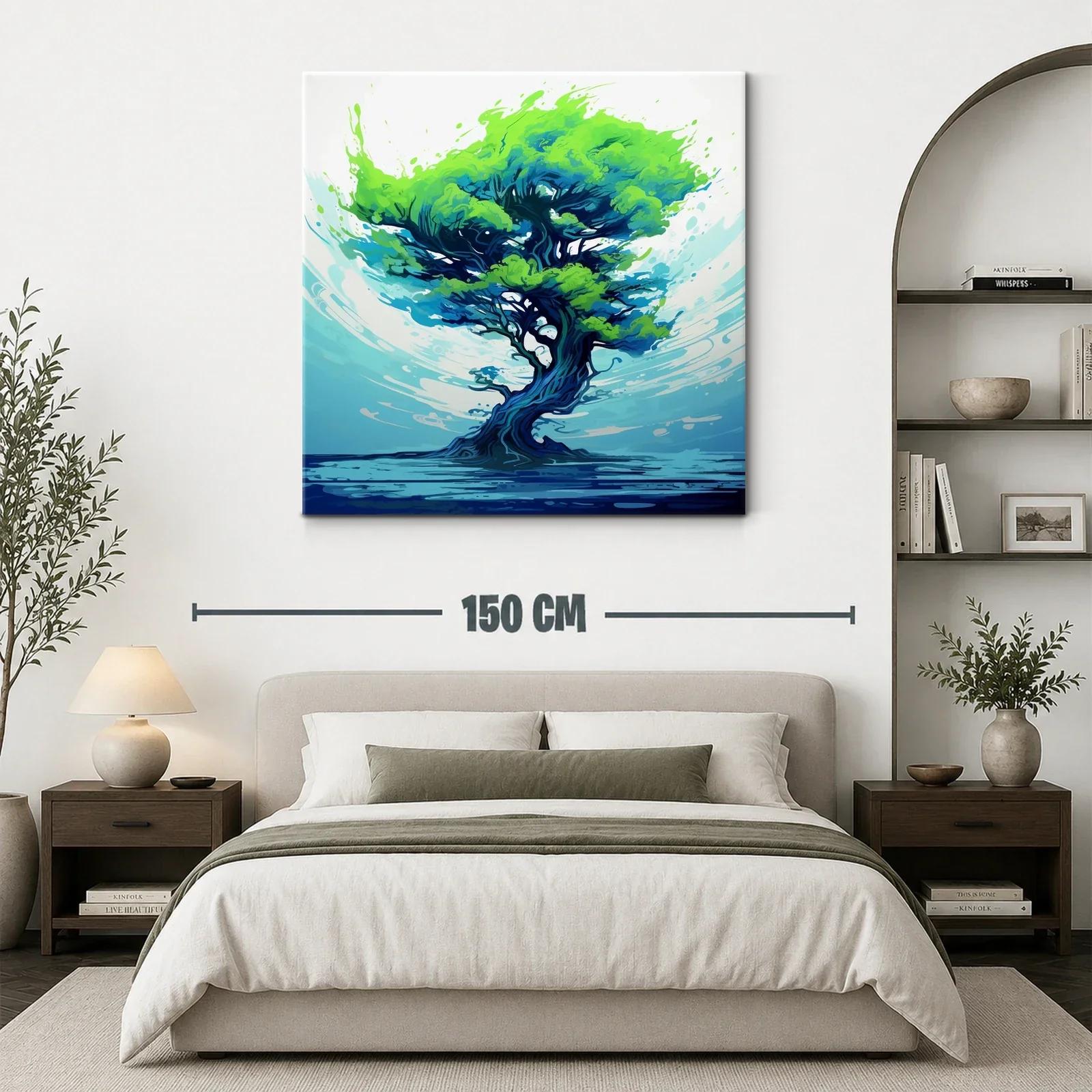 Árbol vibrante con tonos azules y verdes impactantes — miniatura 3