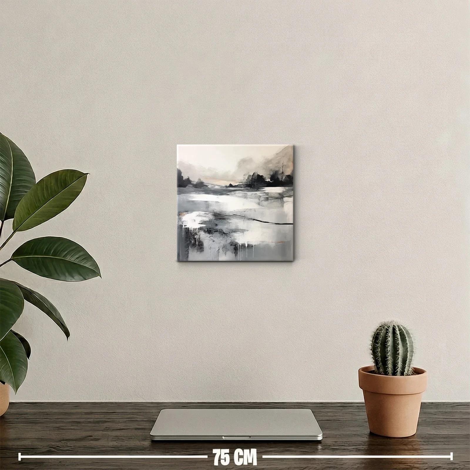 Paisaje abstracto en tonos neutros y grises suaves — miniatura 2