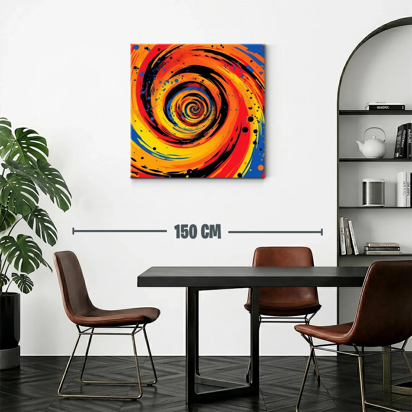 Cuadro espiral vibrante en tonos cálidos y contrastes intensos — miniatura 2