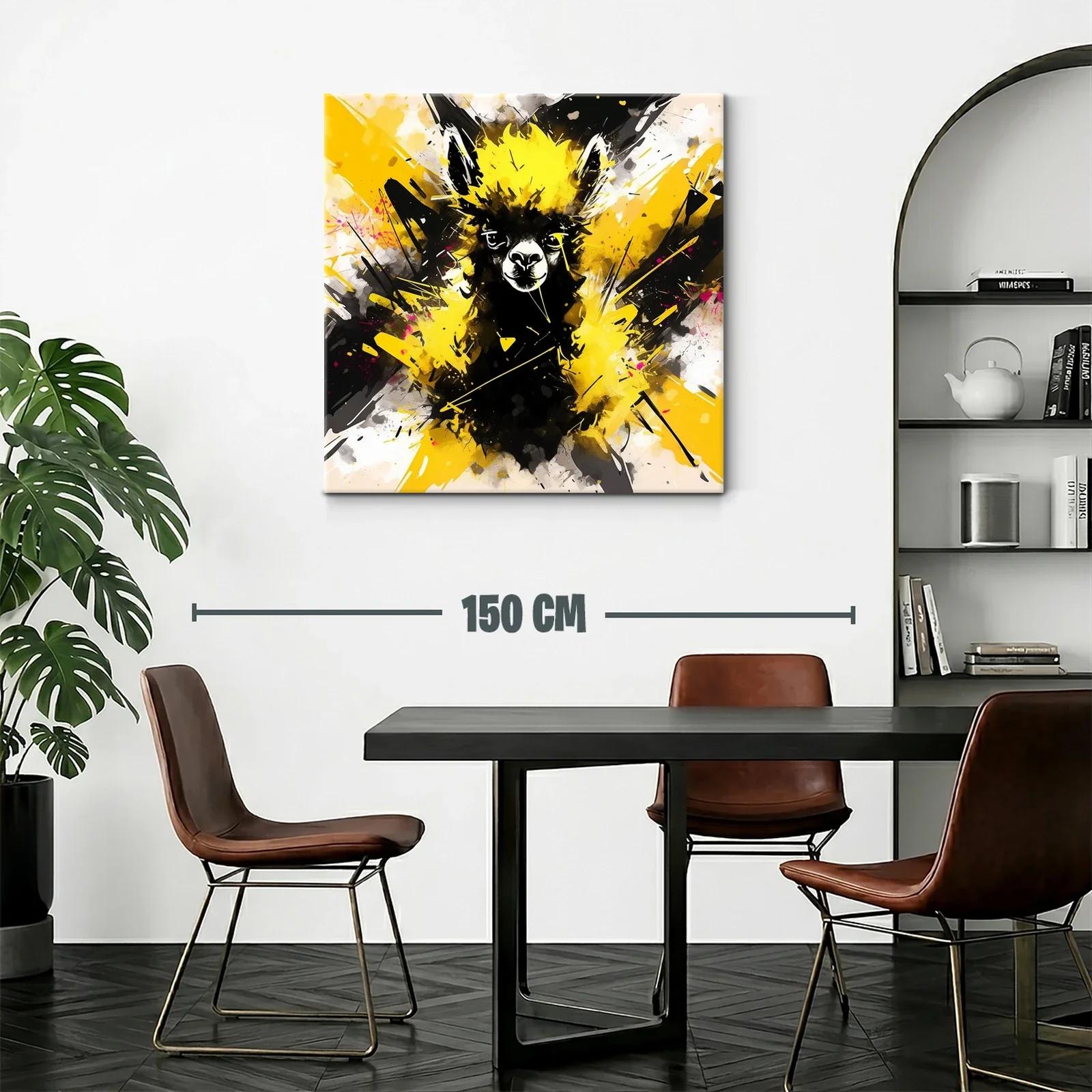Llama Vibrante con Explosión de Amarillo y Negro — miniatura 2