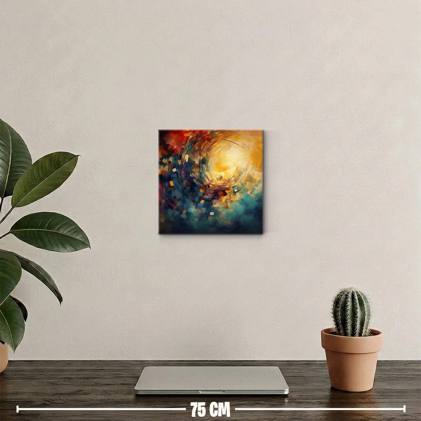 Composición abstracta vibrante con remolinos de color cálido y frío — miniatura 2