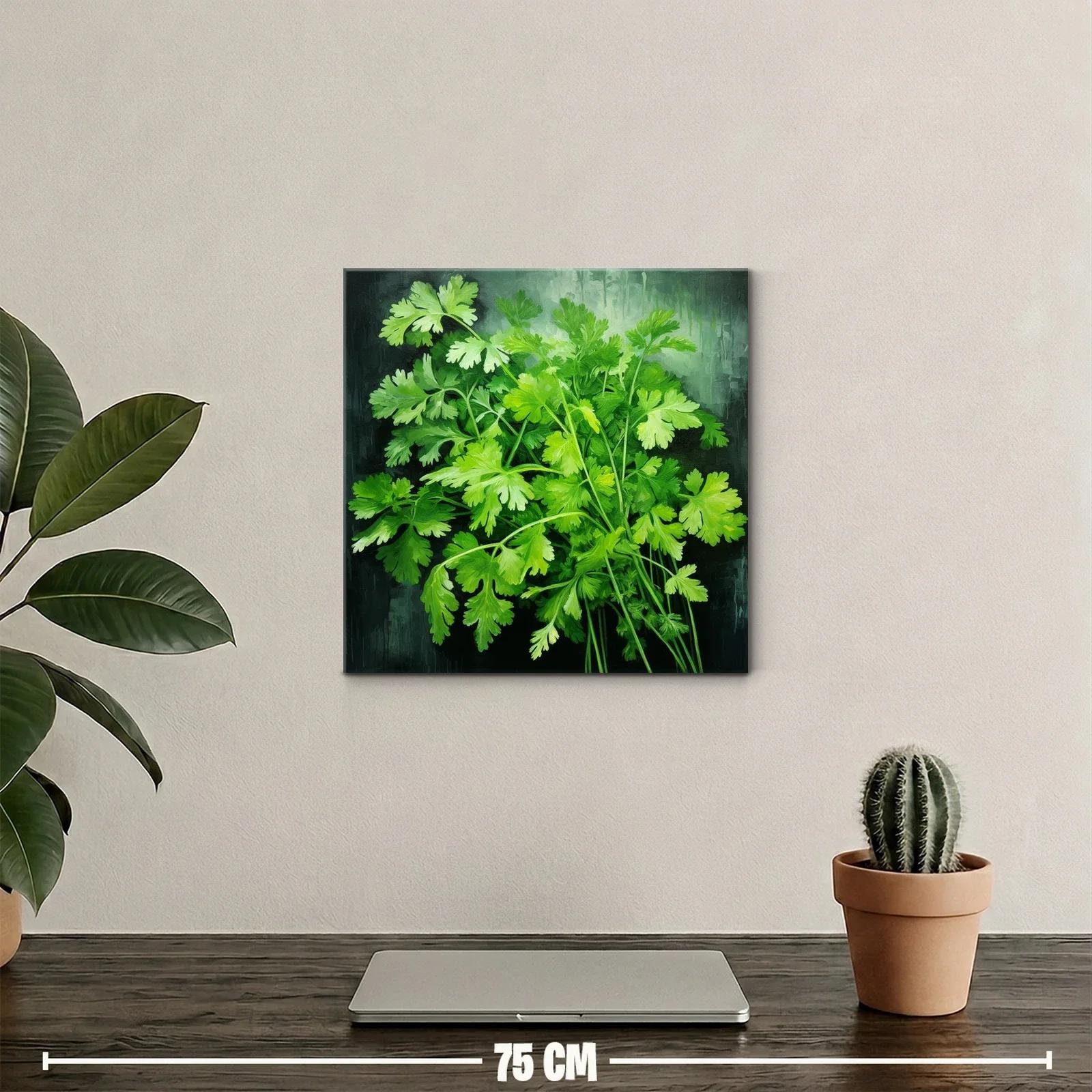 Cuadro con ramo verde de hojas frescas y naturales — miniatura 2