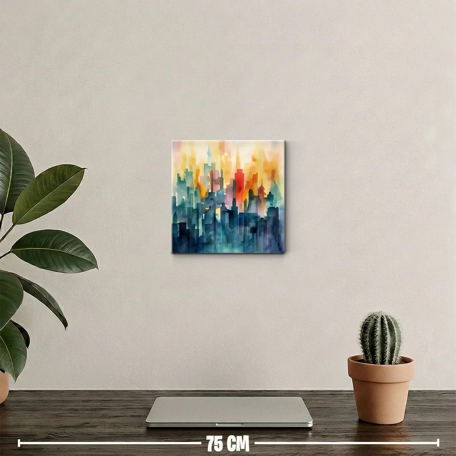 Ciudad abstracta llena de colores vibrantes y contrastes intensos — miniatura 2