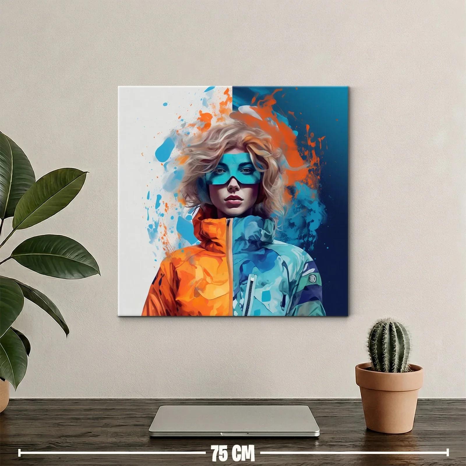 Retrato vibrante con contraste de azules y naranjas — miniatura 2