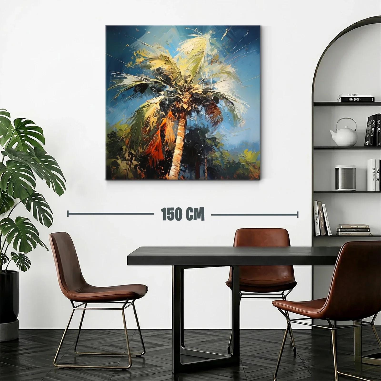 Palmera vibrante con cielo azul y luces cálidas — miniatura 2