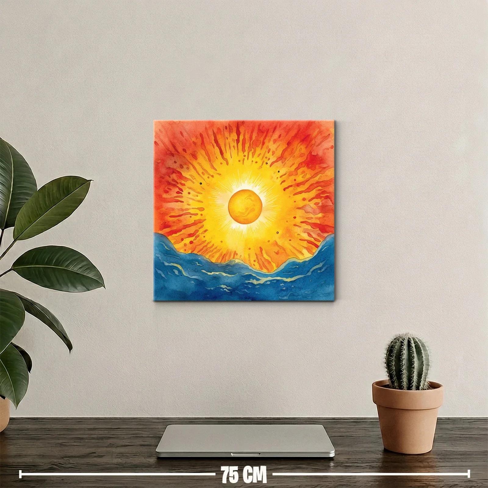 Explosión de luz solar sobre montañas azules vibrantes — miniatura 2
