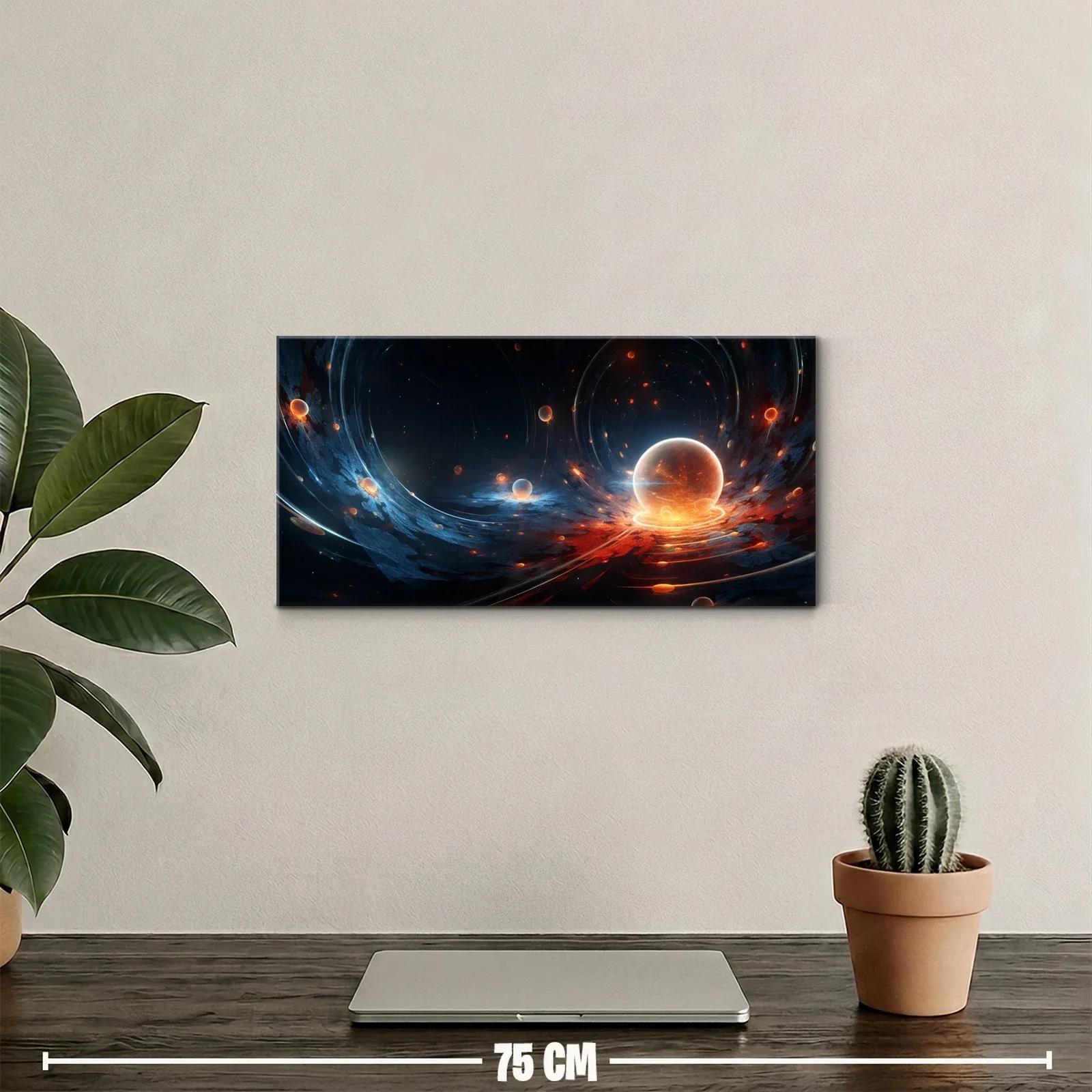 Cuadro planeta brillante con anillos de luz — miniatura 2