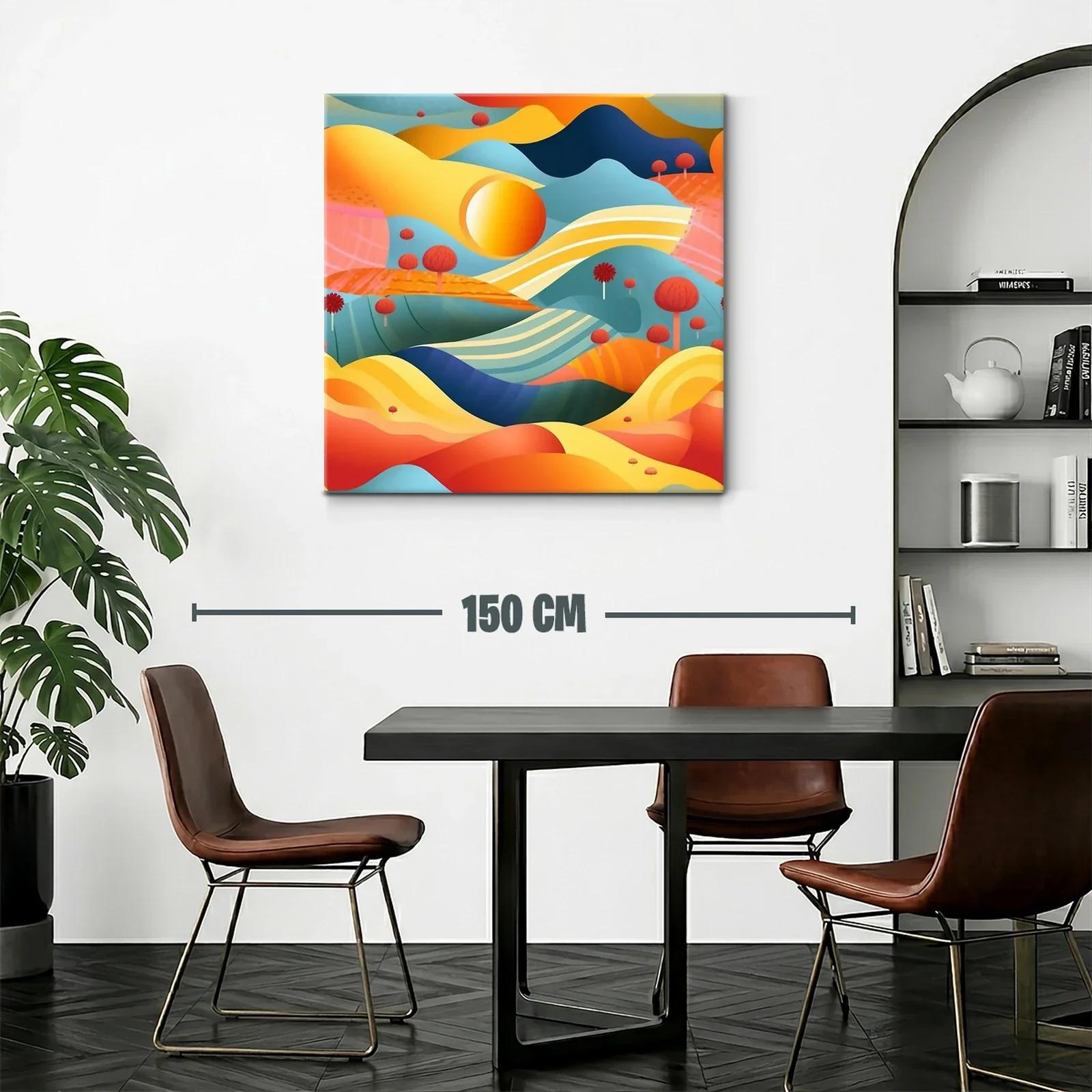 Paisaje abstracto en ondas cálidas y tonos vibrantes — miniatura 2