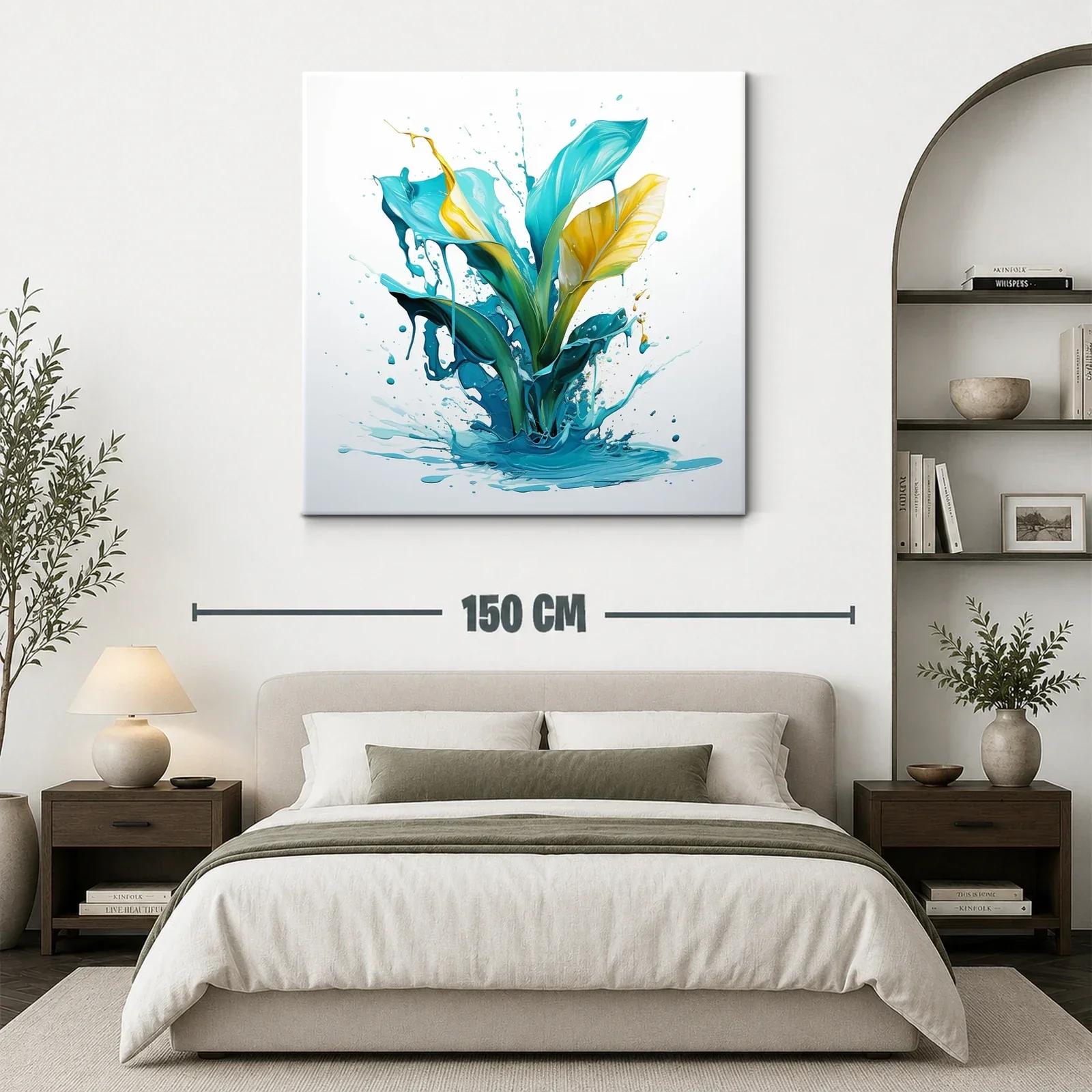 Composición vibrante con formas líquidas en azul y amarillo — miniatura 3