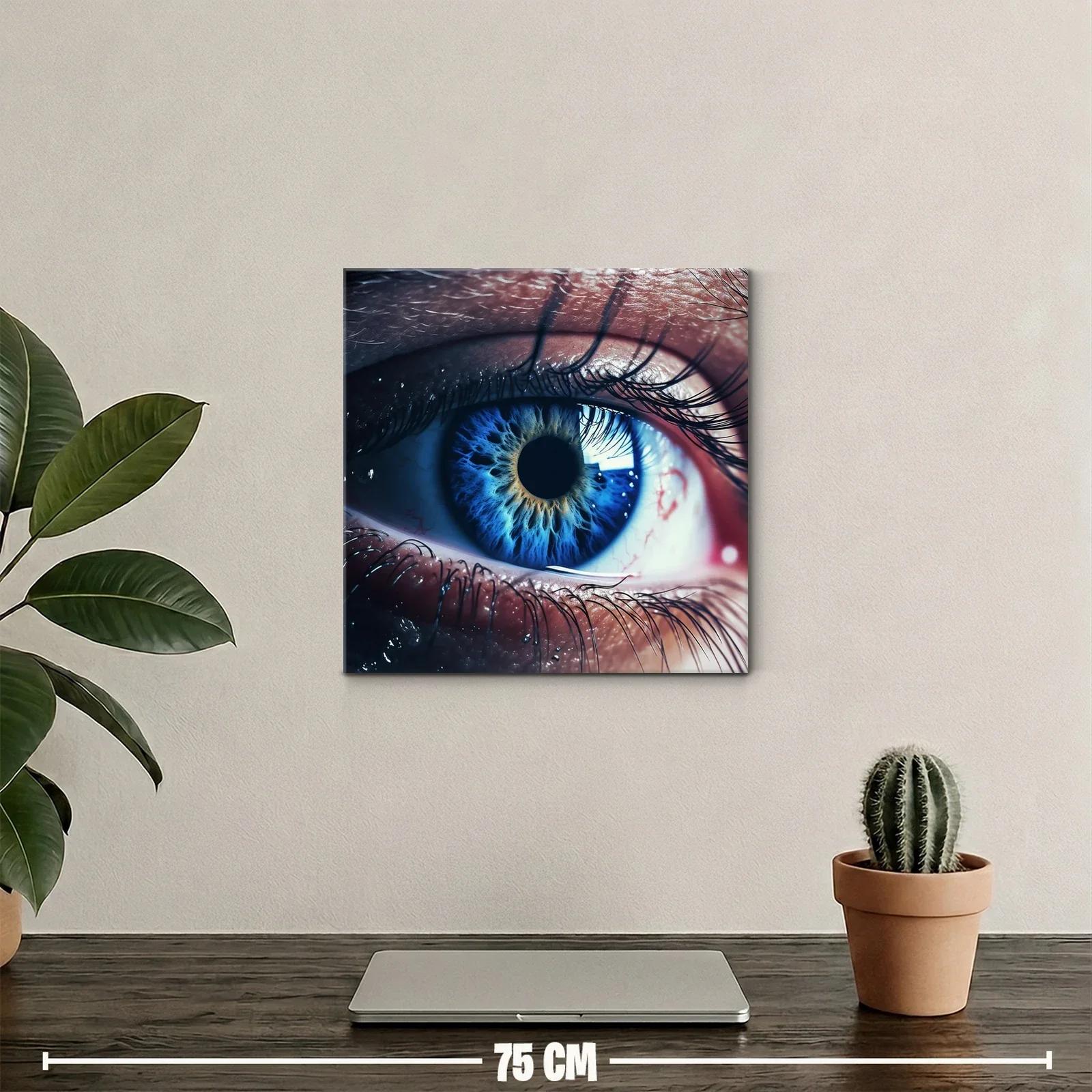 Impactante detalle de ojo azul con texturas vibrantes — miniatura 2