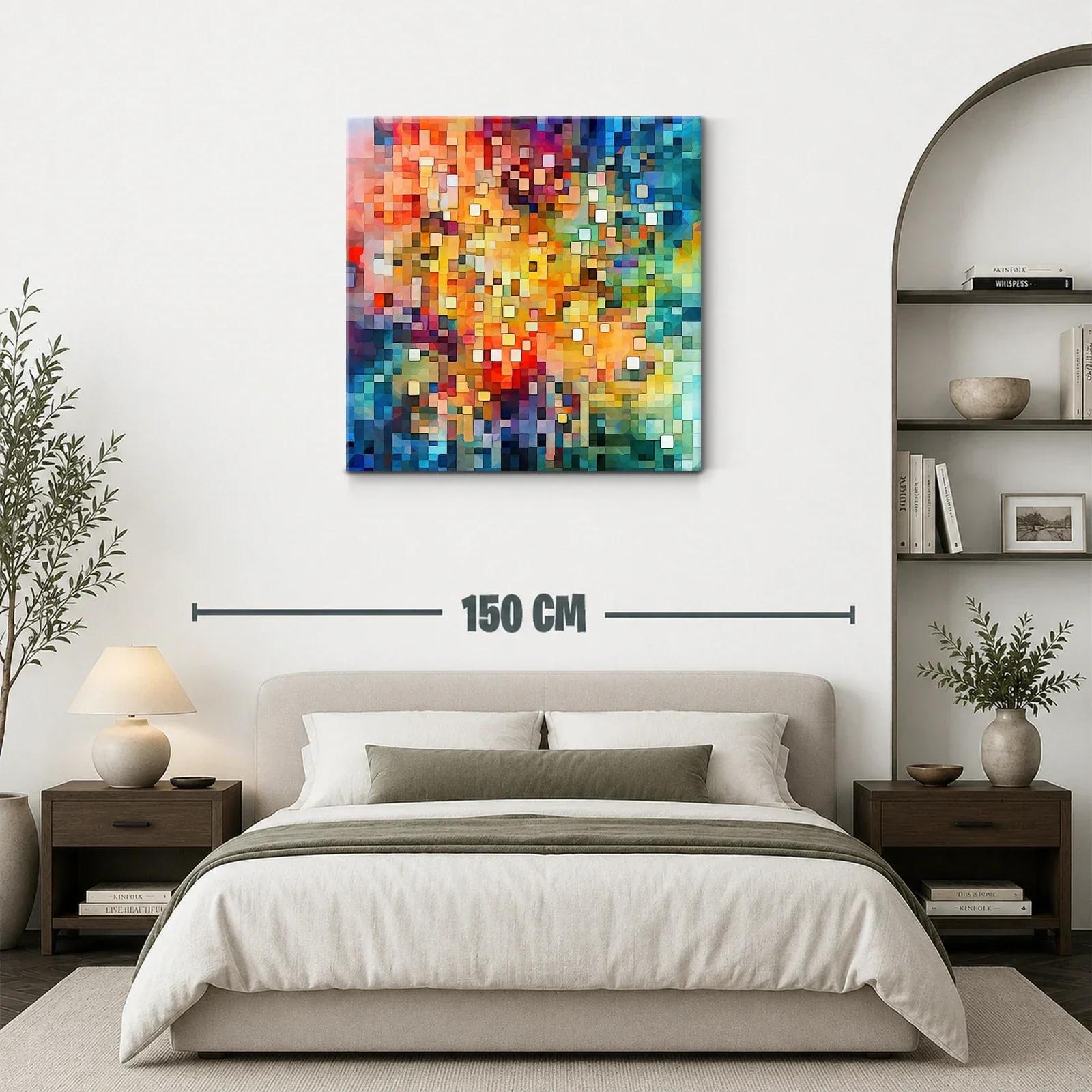 Composición abstracta vibrante con tonos cálidos y fríos — miniatura 3