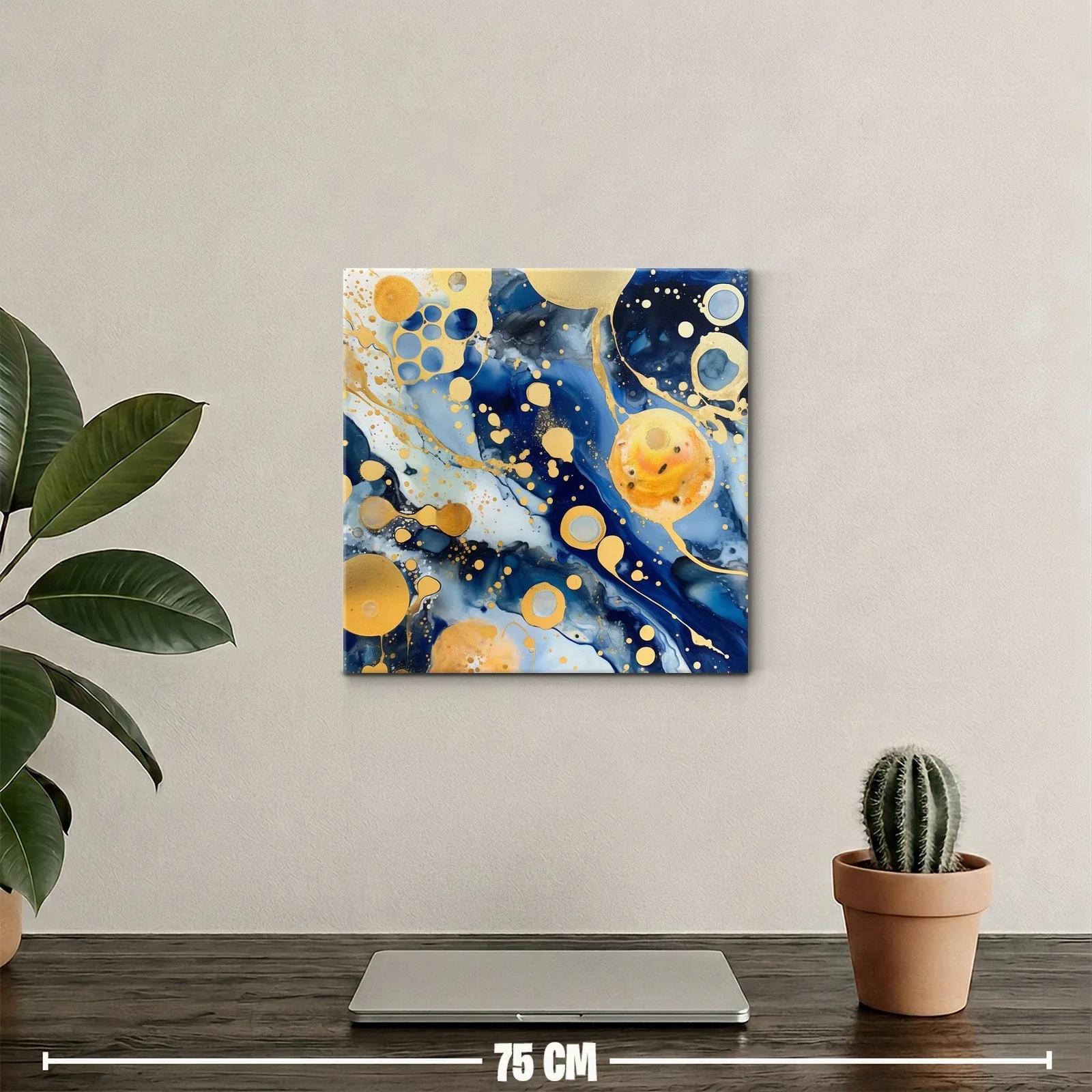 Composición Abstracta en Azul y Dorado — miniatura 2