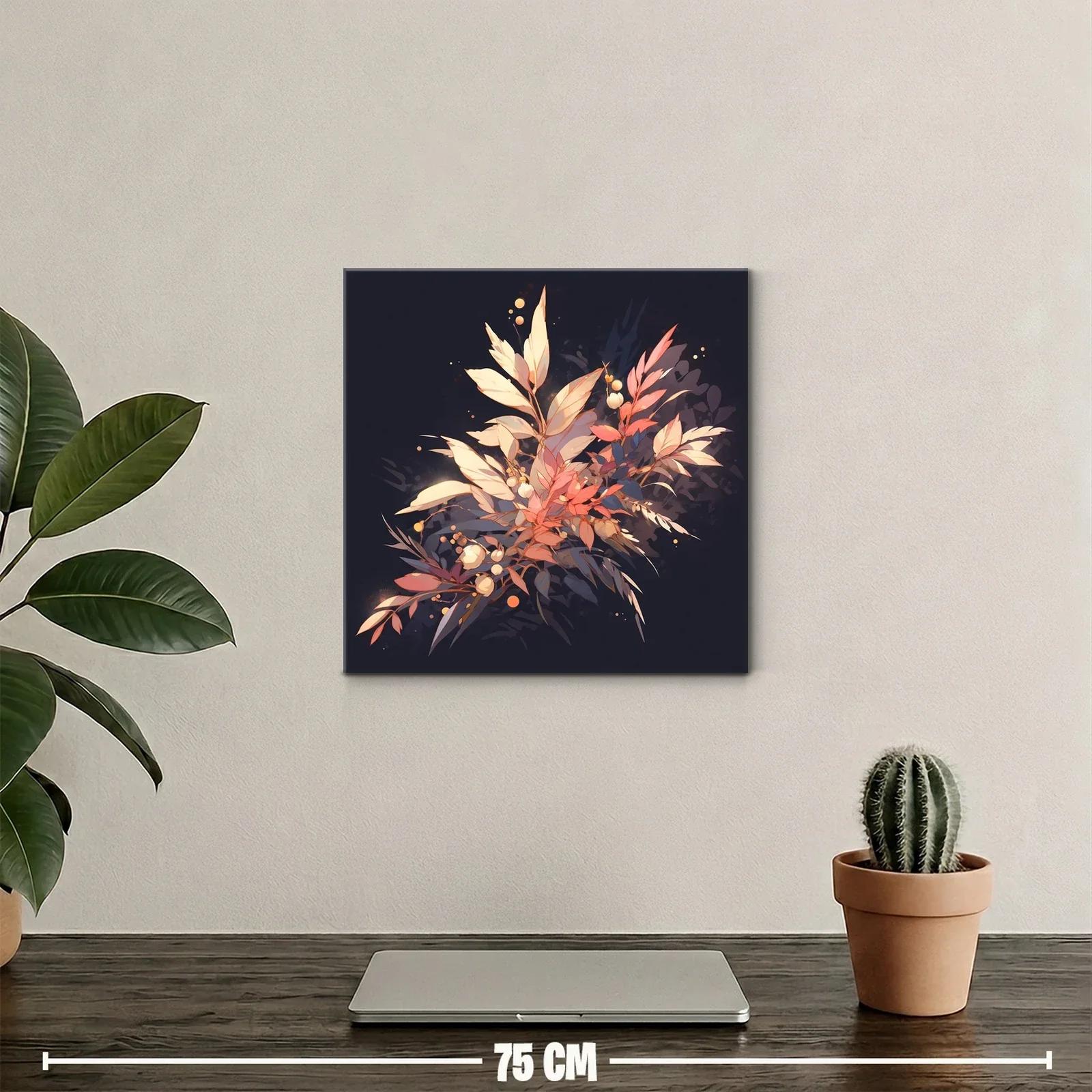 Composición Floral en Tonos Cálidos sobre Fondo Oscuro — miniatura 2