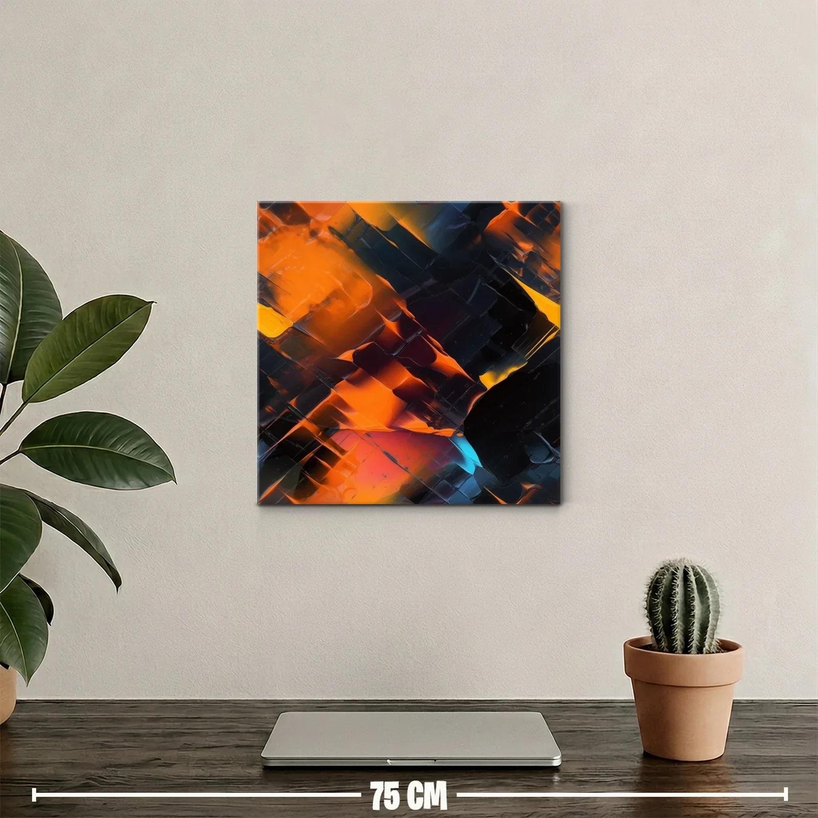 Abstracción vibrante en tonos cálidos y oscuros — miniatura 2