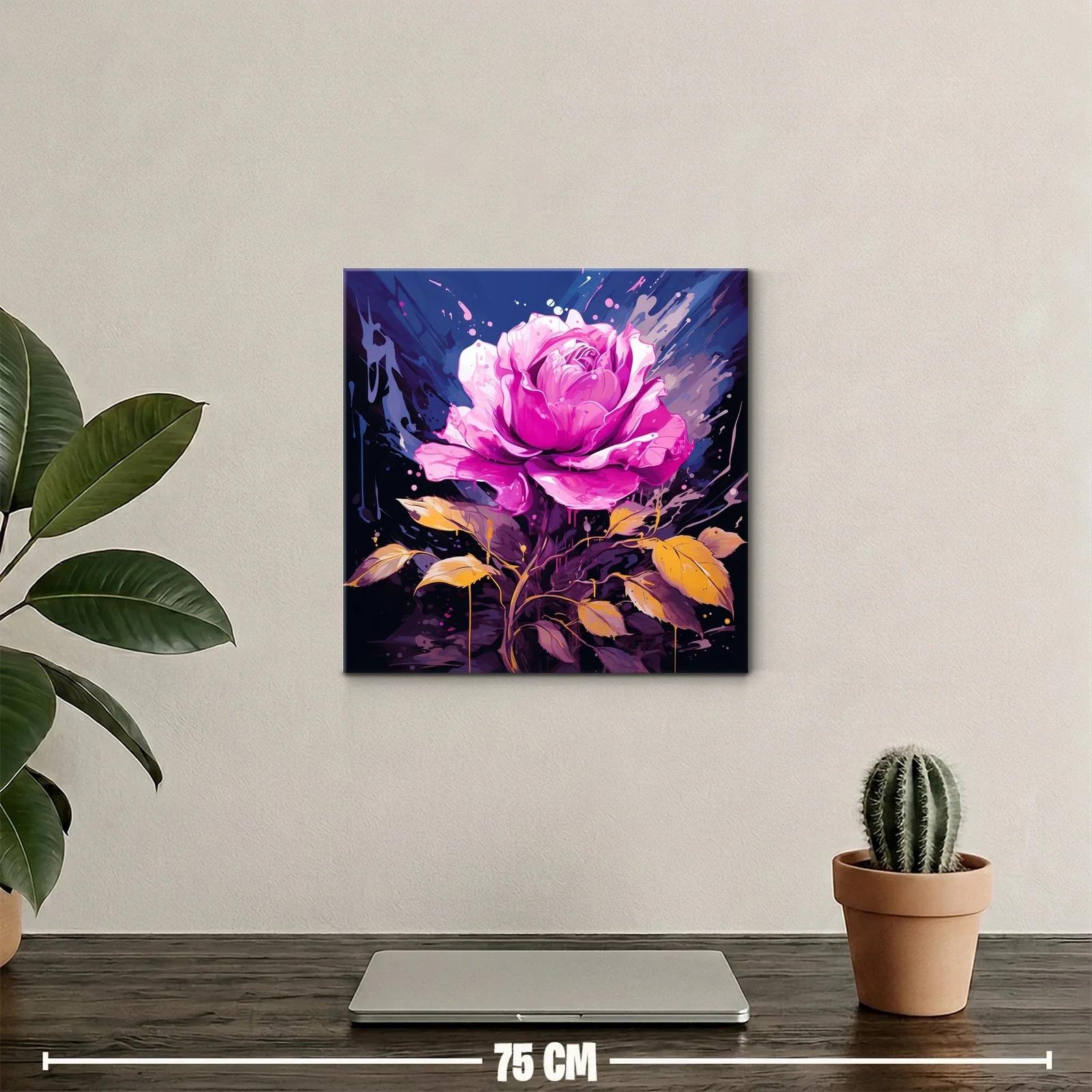Flor vibrante en tonos rosas y amarillos sobre fondo oscuro — miniatura 2