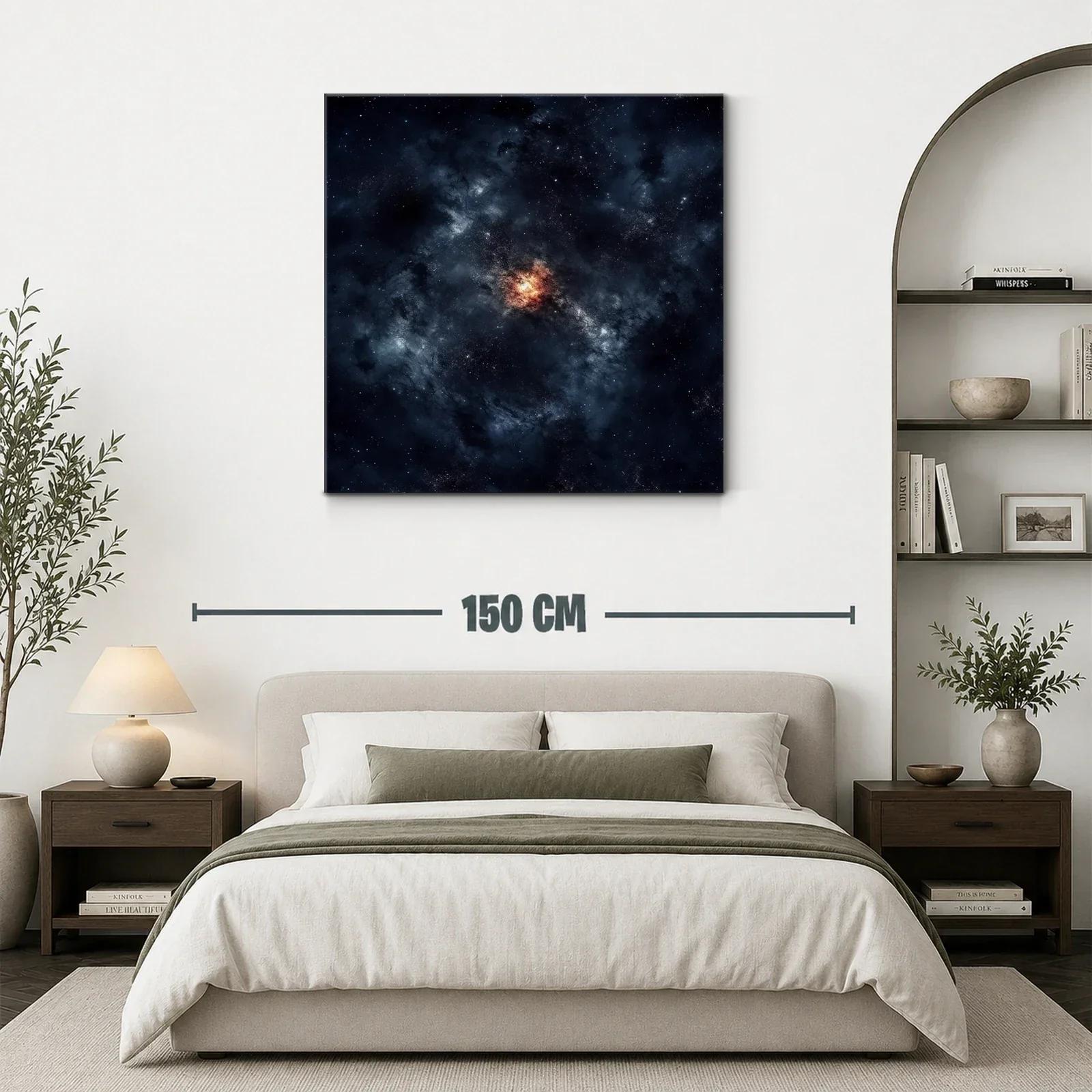 Cuadro abstracto con galaxia cósmica y tonos oscuros intensos — miniatura 3