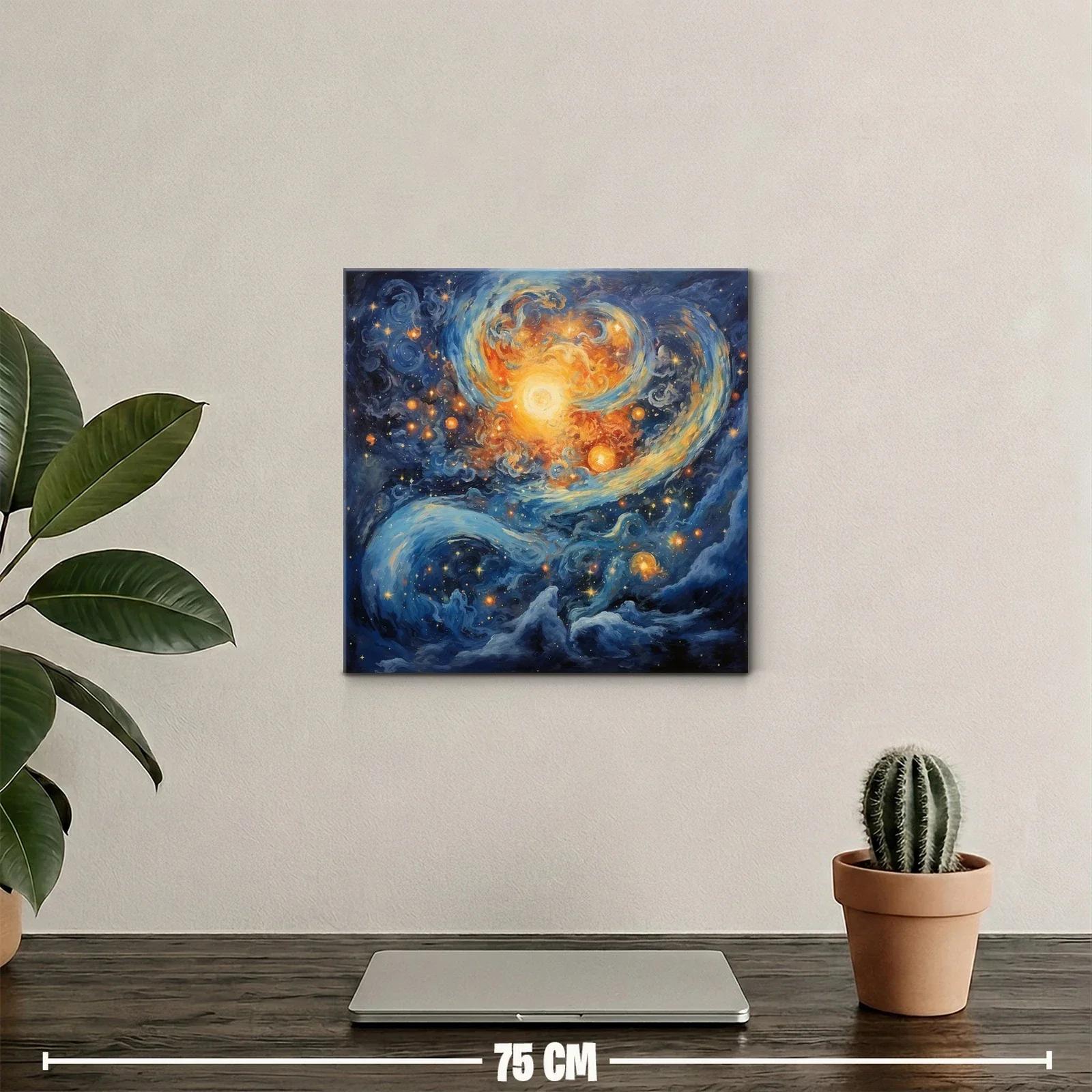 Cuadro galaxia vibrante con luz y movimiento celestial — miniatura 2