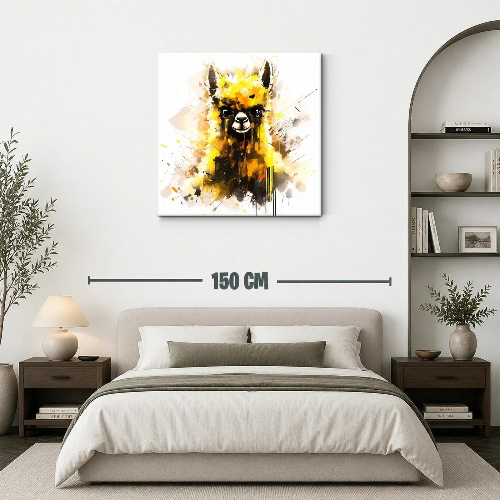Retrato vibrante de llama con toques de amarillo y negro — miniatura 3