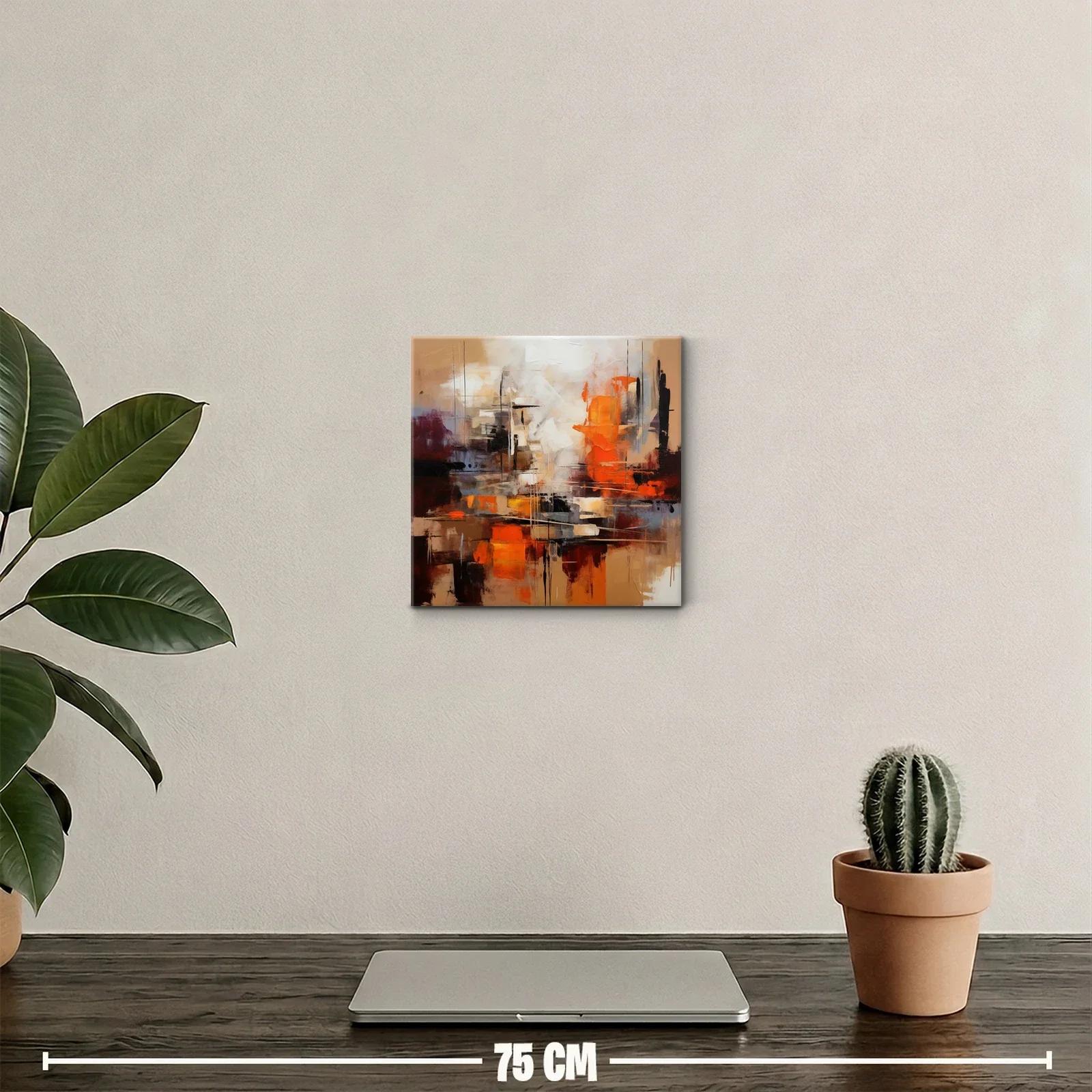 Cuadro decorativo abstracto en tonos cálidos y neutros — miniatura 2