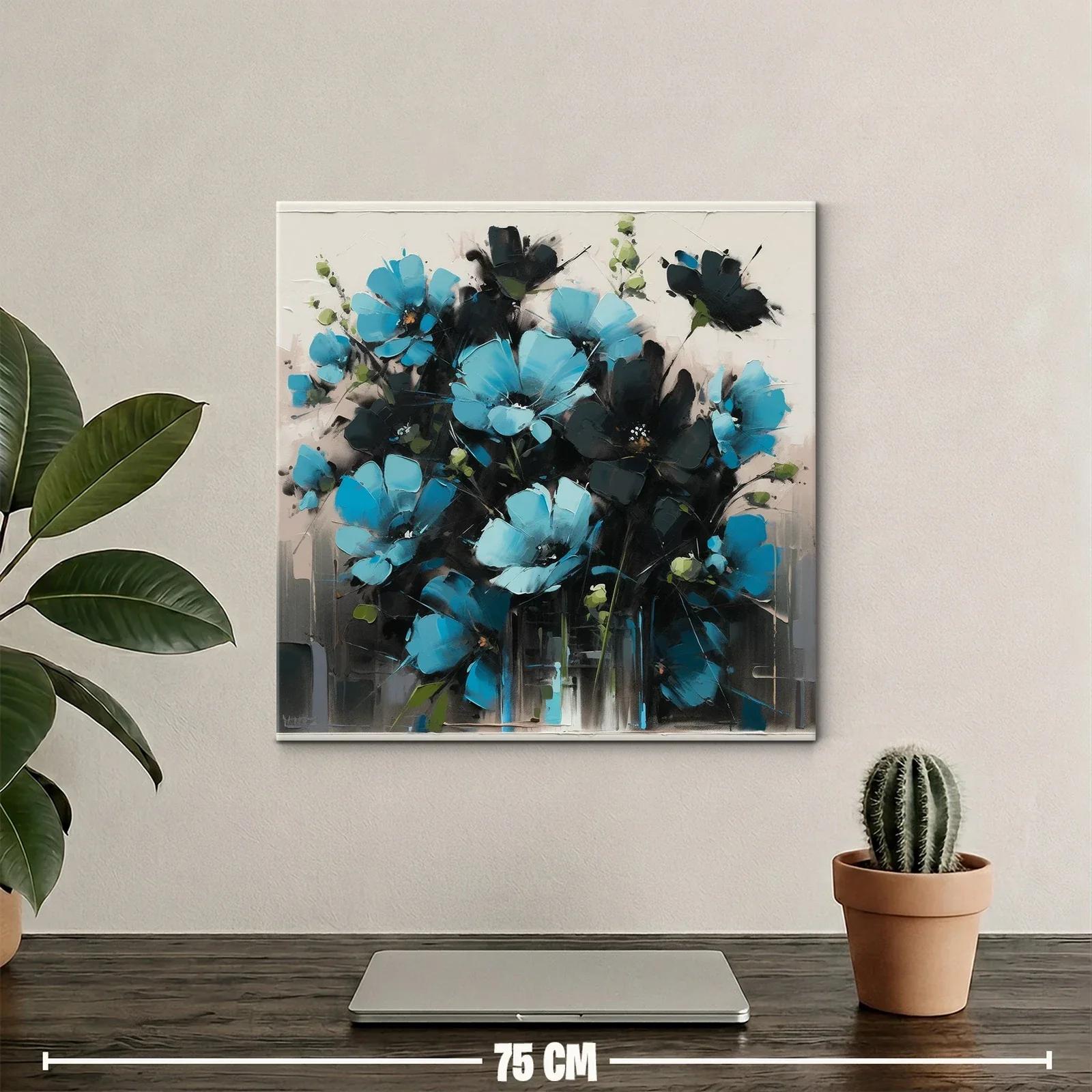 Ramo vibrante de flores azules con contrastes oscuros — miniatura 2