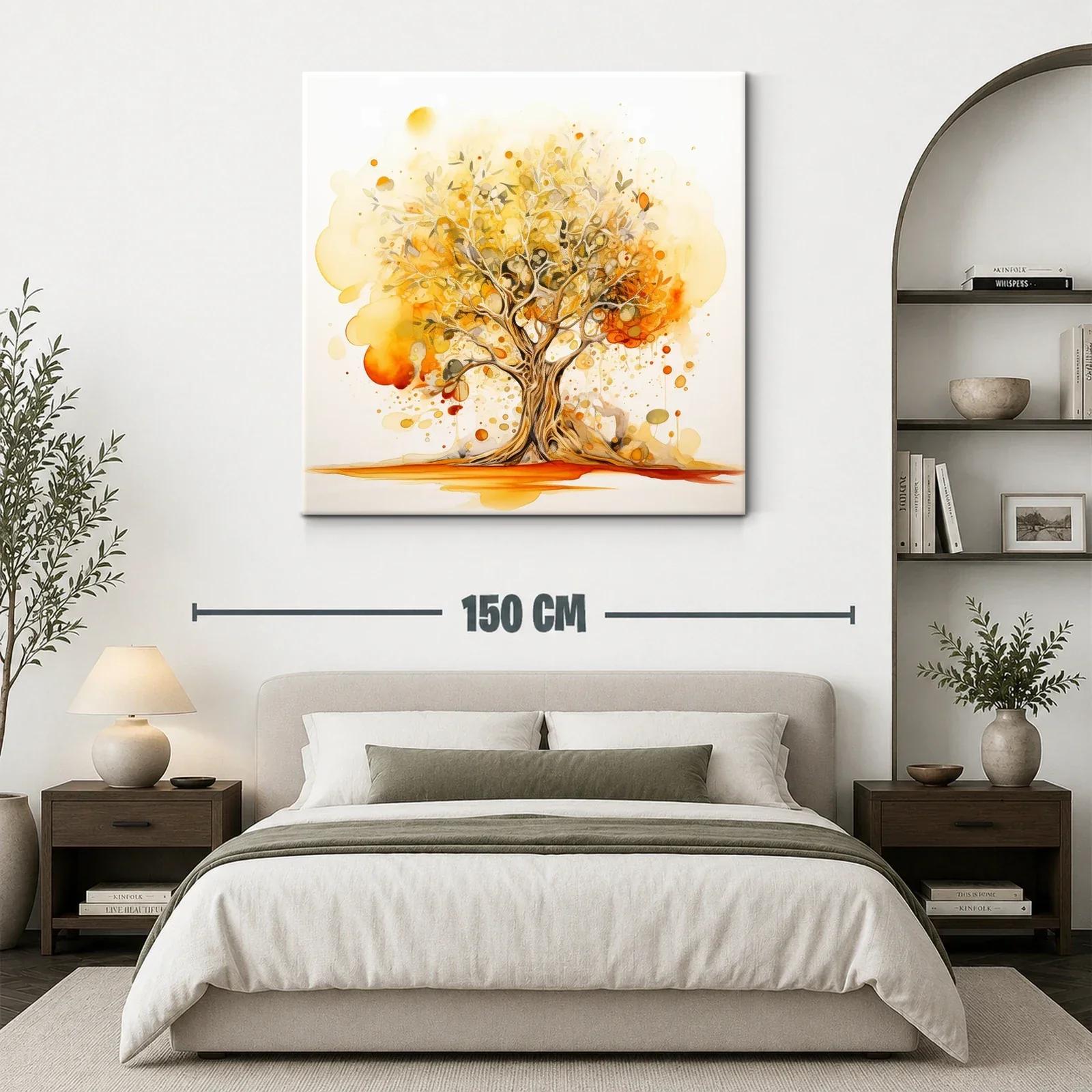 Árbol abstracto con tonos cálidos y dorados — miniatura 3