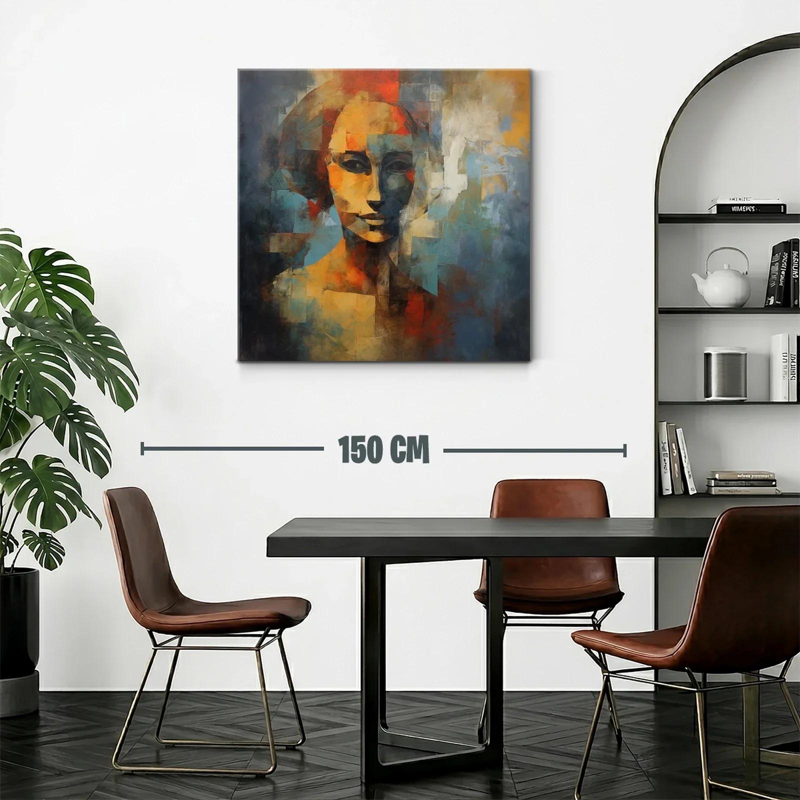 Rostro abstracto en tonos cálidos y fríos — miniatura 2