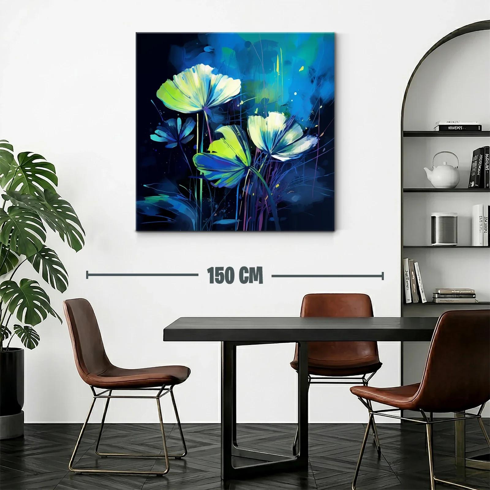 Flores luminosas en tonos azules y verdes vibrantes — miniatura 2