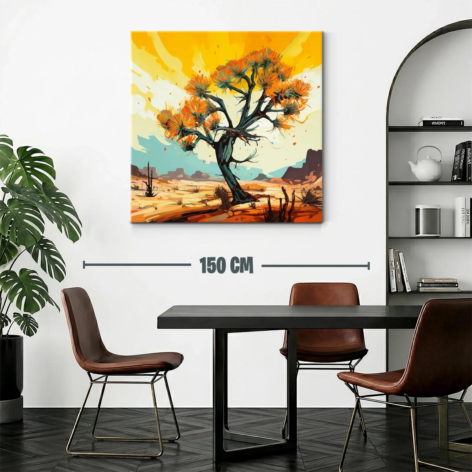 Árbol vibrante en paisaje desértico con tonos cálidos — miniatura 2