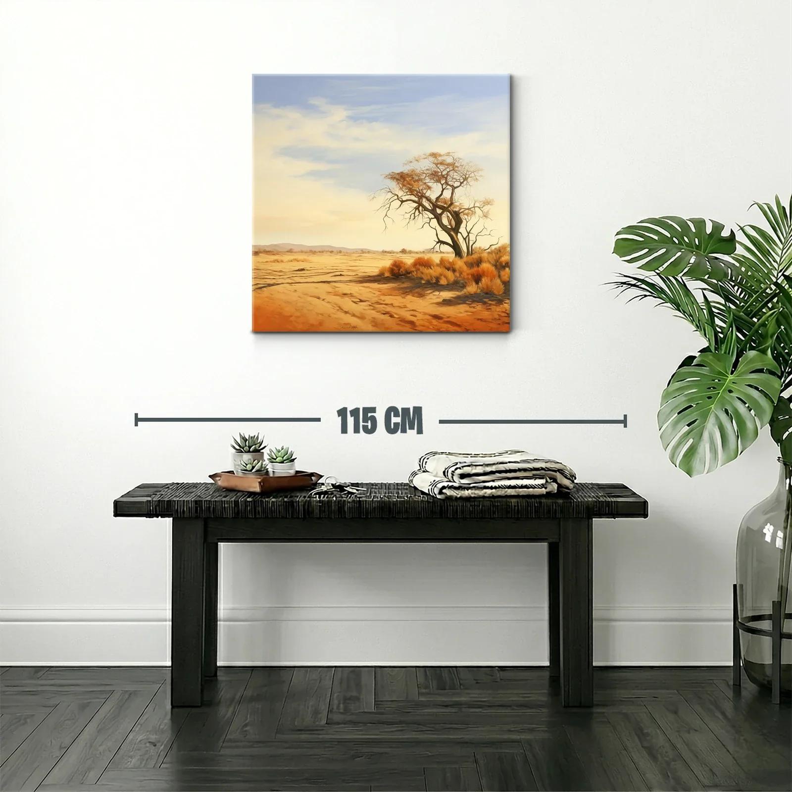 Paisaje sereno con árbol solitario en tonos cálidos — miniatura 2