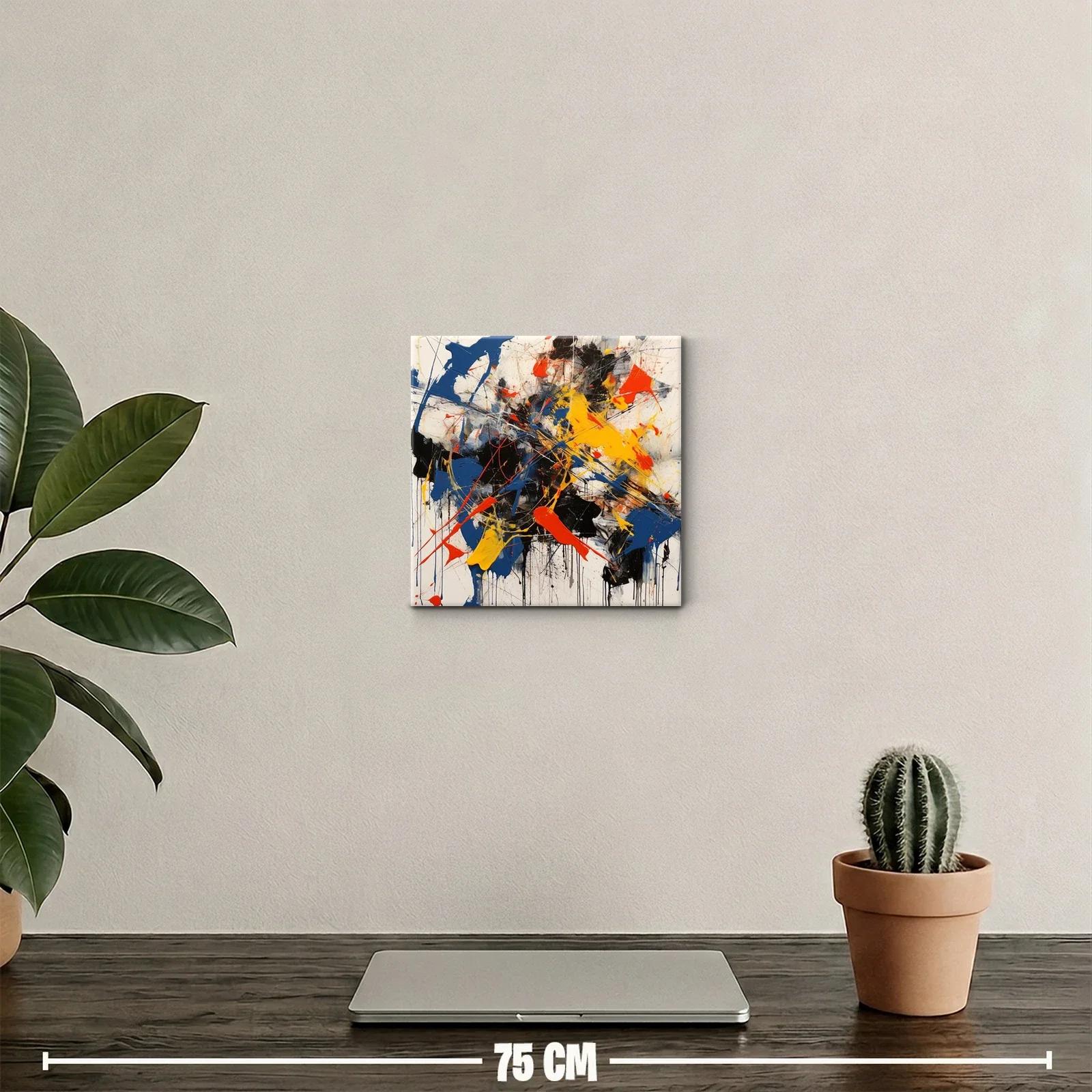 Cuadro abstracto con explosión de colores vivos y energía dinámica — miniatura 2