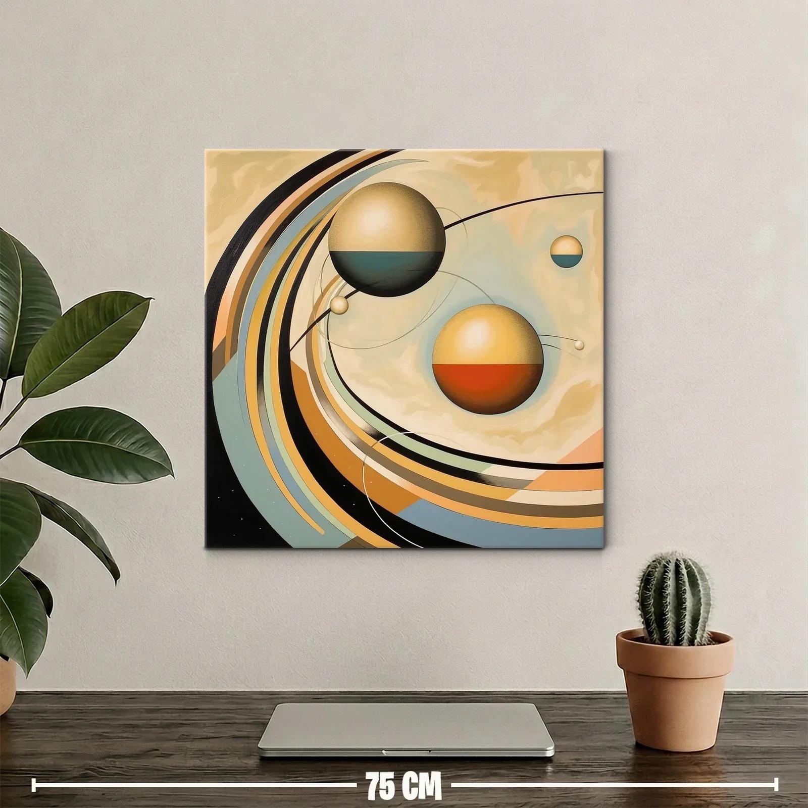 Composición abstracta con esferas y líneas onduladas — miniatura 2