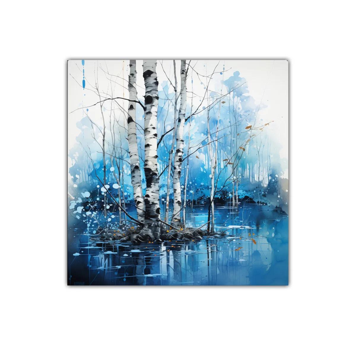 Tranquilidad en el bosque de abedules azules — miniatura 1