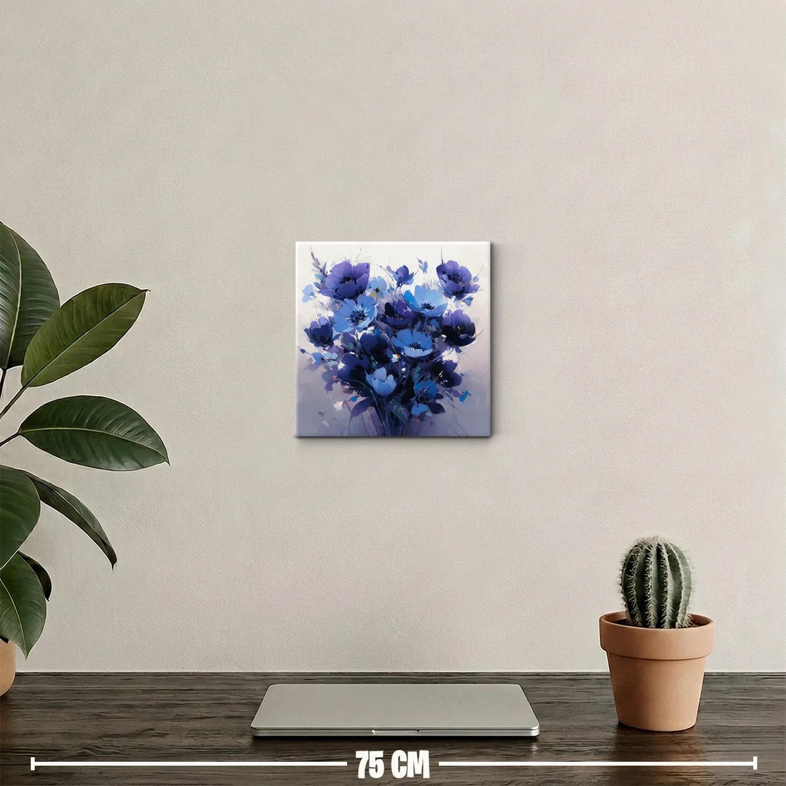 Ramo de flores azules vibrantes con toque artístico — miniatura 2