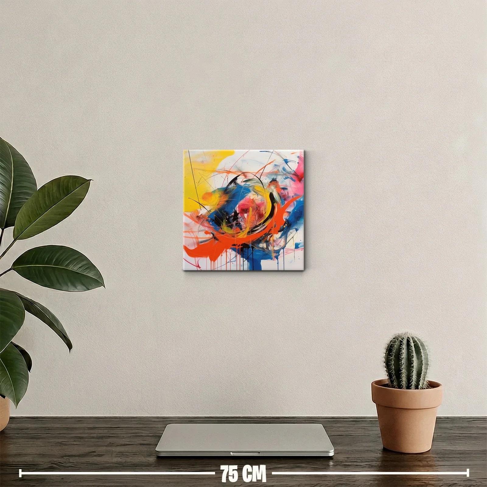 Composición vibrante con trazos dinámicos y colores intensos — miniatura 2