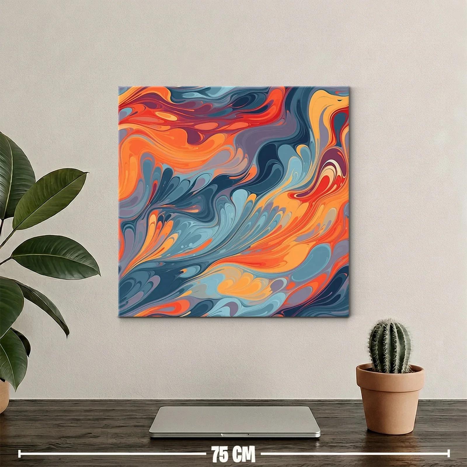 Arte abstracto con flujo vibrante en tonos cálidos y fríos — miniatura 2