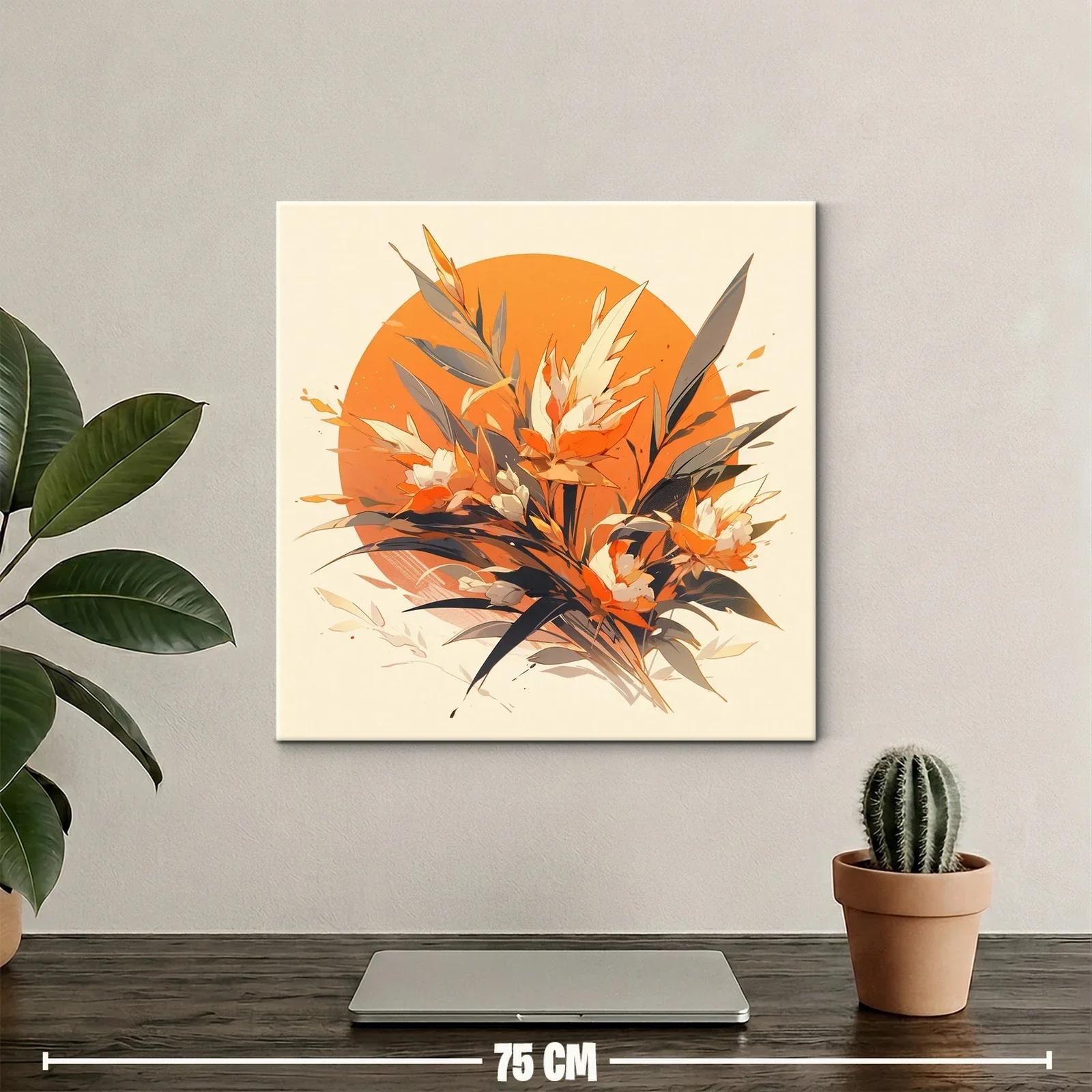 Composición floral con tonos cálidos y naranja intenso — miniatura 2