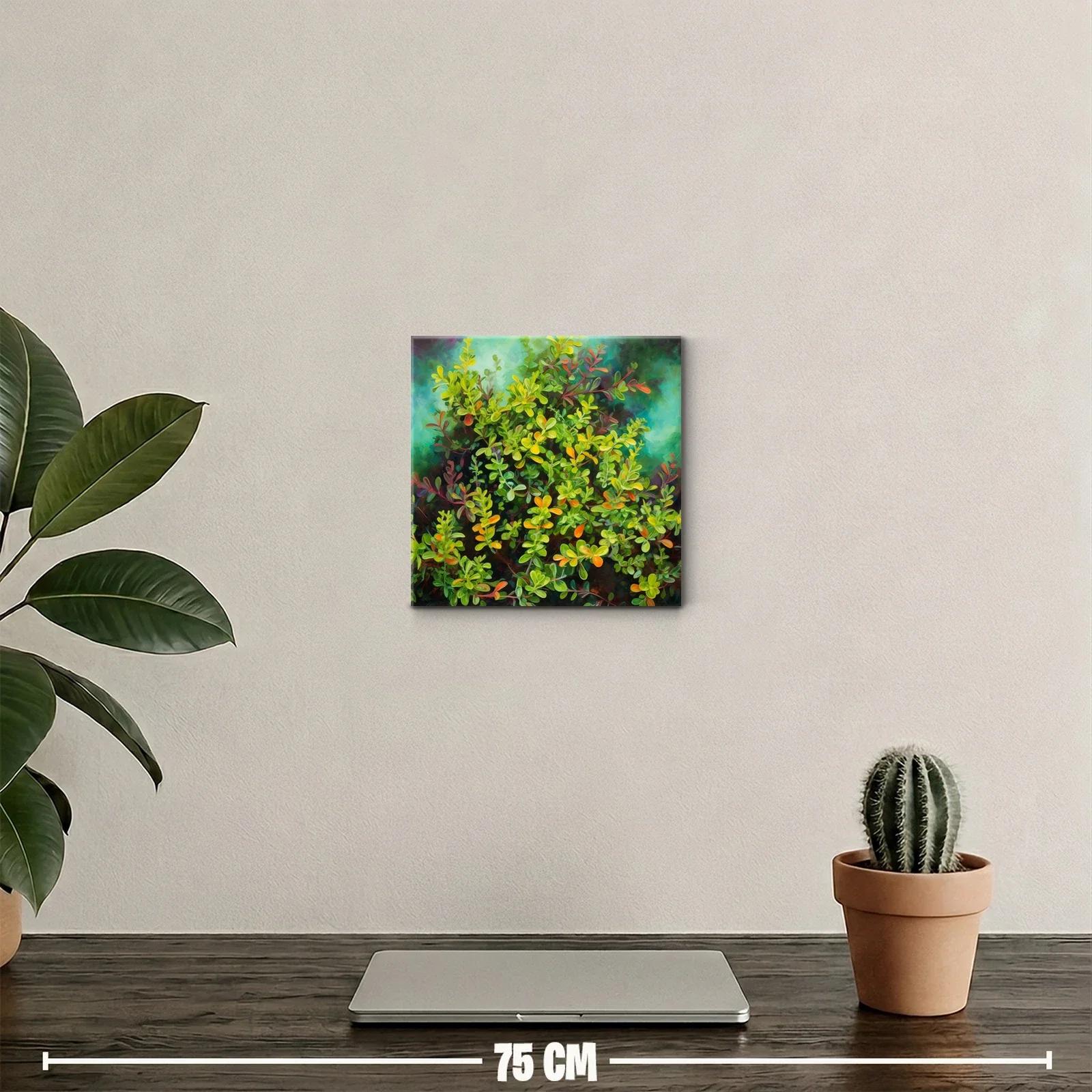 Cuadro decorativo con arbusto frondoso colorido y vibrante — miniatura 2
