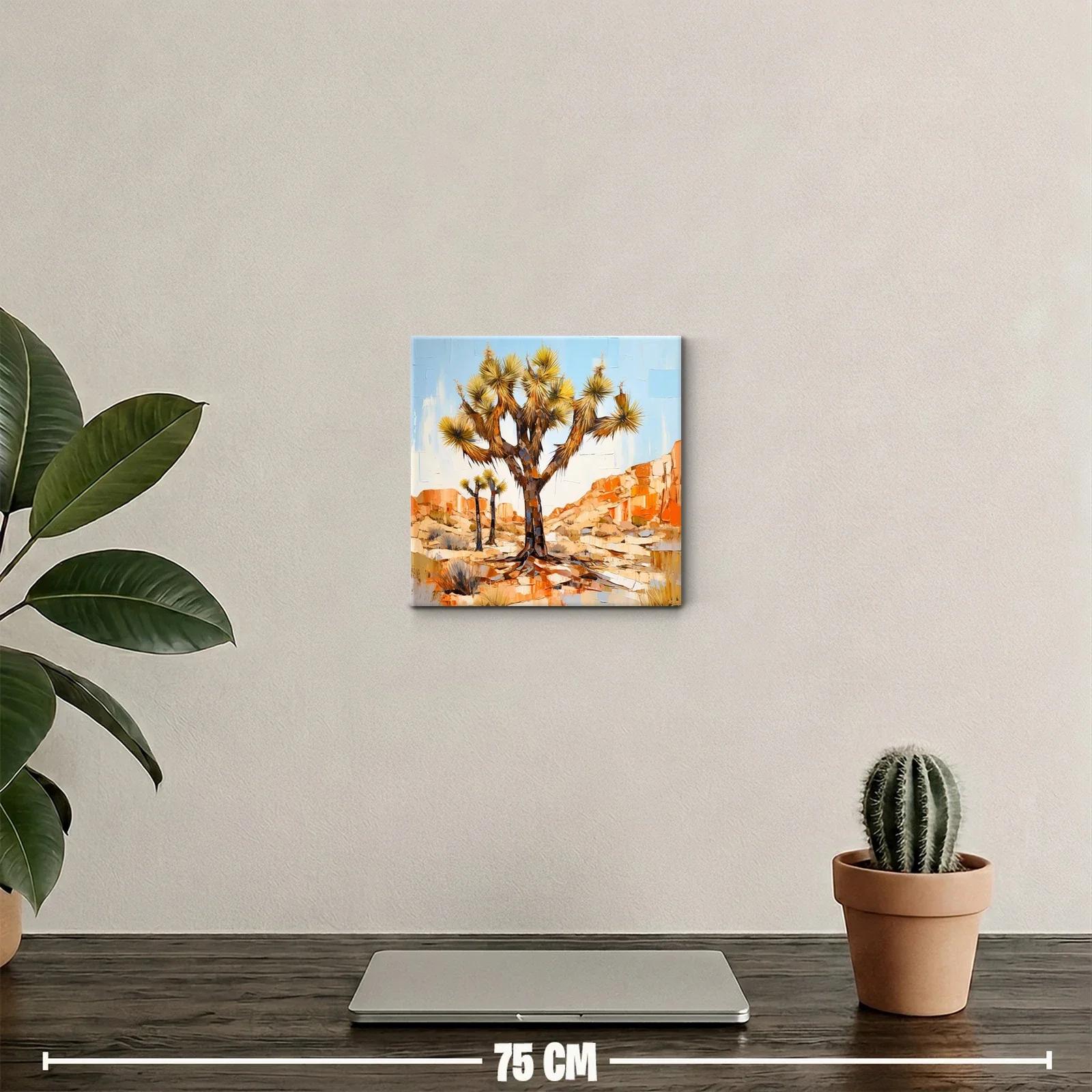 Cuadro decorativo paisaje desértico con árboles y rocas — miniatura 2