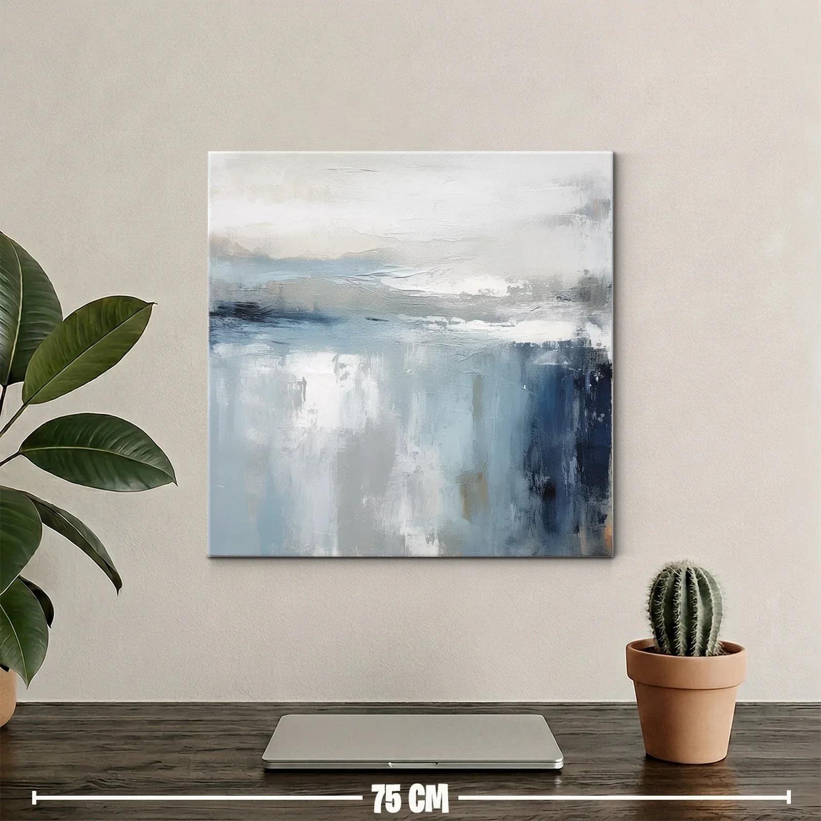 Cuadro abstracto con tonos azules y grises suaves — miniatura 2