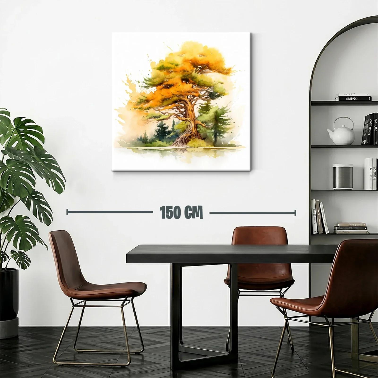 Árbol otoñal con tonos cálidos y verdes vibrantes — miniatura 2