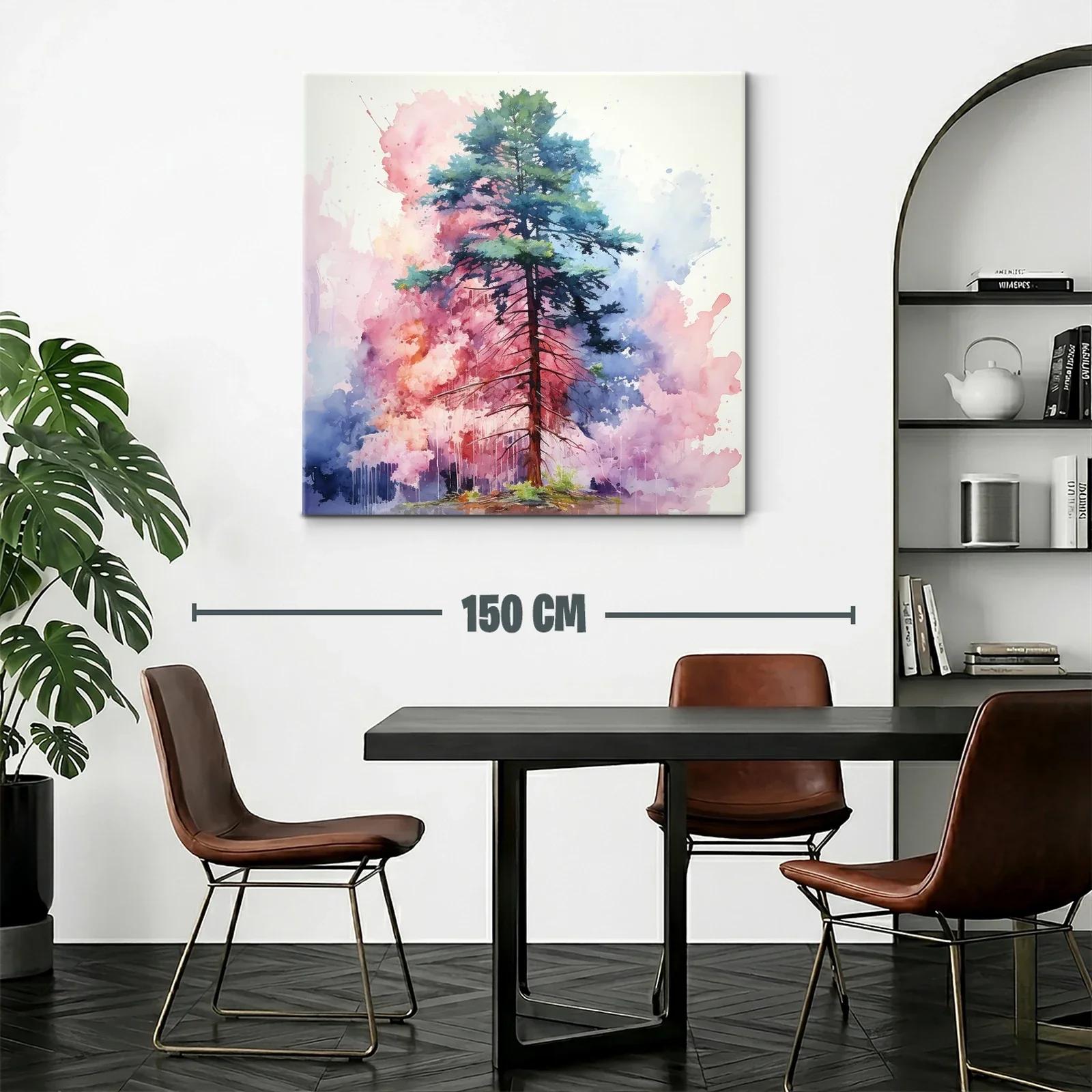 Árbol solitario con fondo vibrante en tonos pastel — miniatura 2