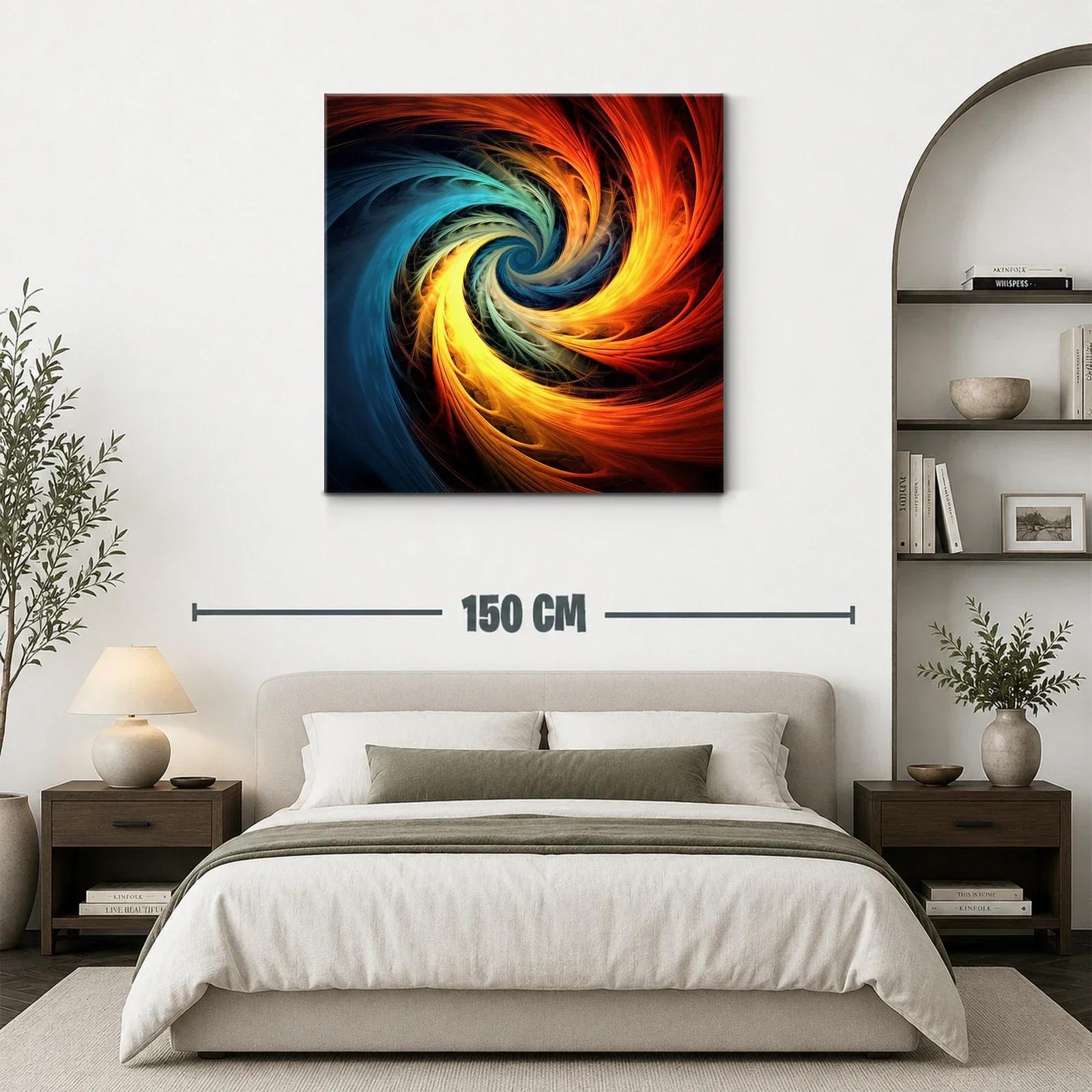Cuadro abstracto espiral en cálidos tonos fusionados — miniatura 3