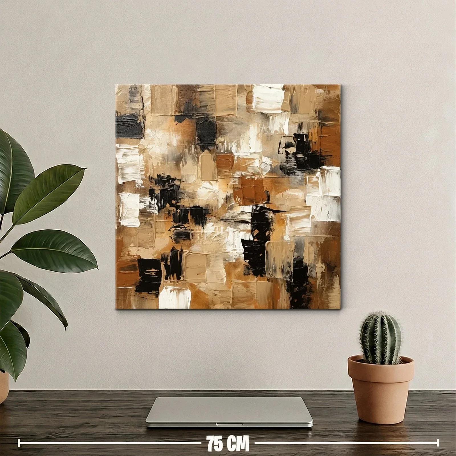 Arte abstracto en tonos tierra cálidos y contrastes neutros — miniatura 2