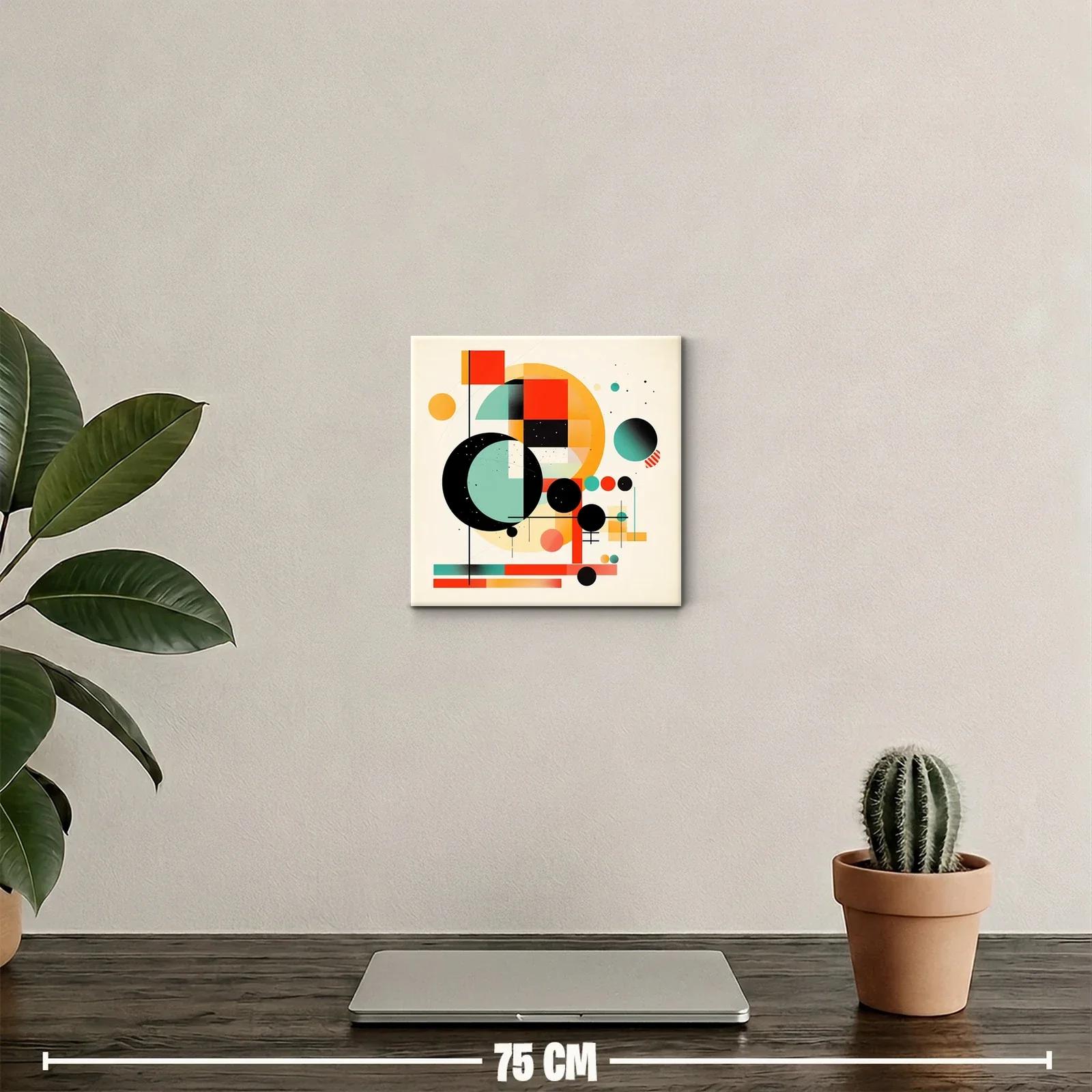 Composición geométrica con vibrantes colores cálidos y fríos — miniatura 2
