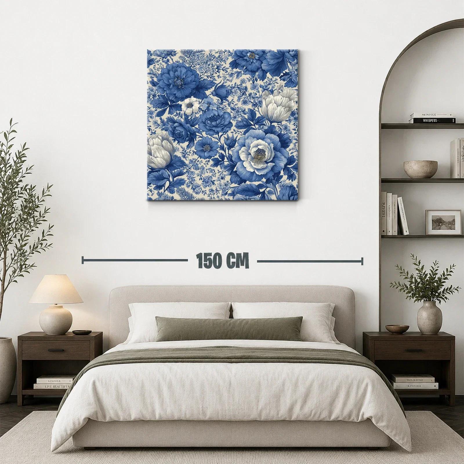 Elegancia floral en tonos azules para cualquier espacio — miniatura 3