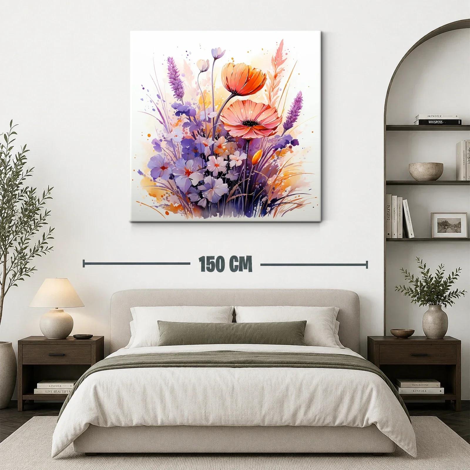 Cuadro floral moderno con tonos suaves y vibrantes — miniatura 3