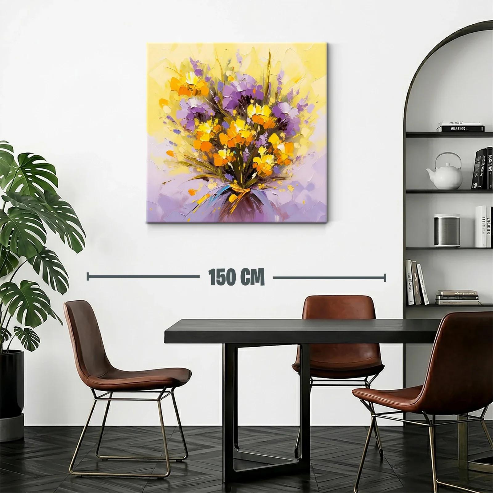 Ramo vibrante con flores púrpuras y amarillas — miniatura 2
