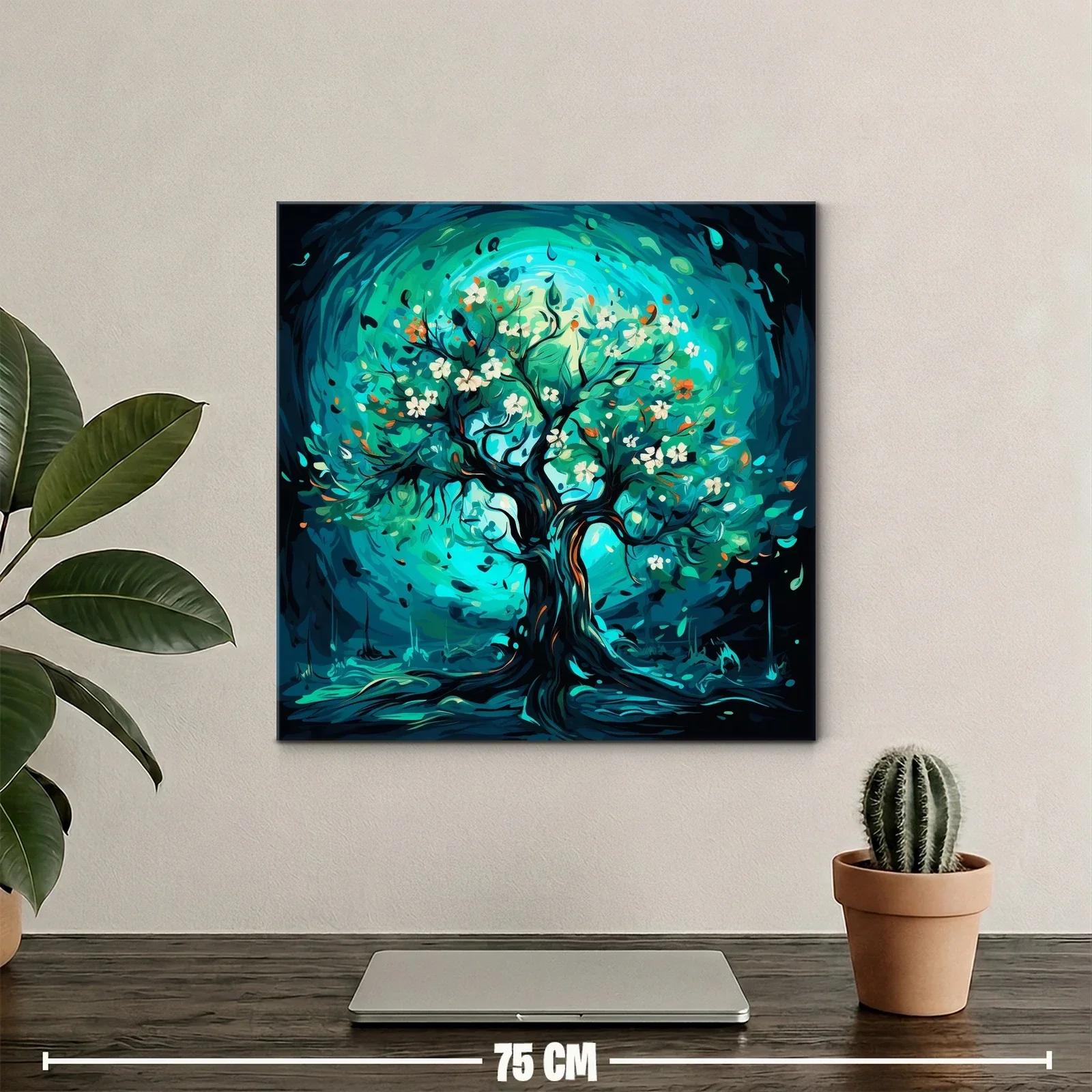 Árbol floreciente en tonos vibrantes y armoniosos — miniatura 2