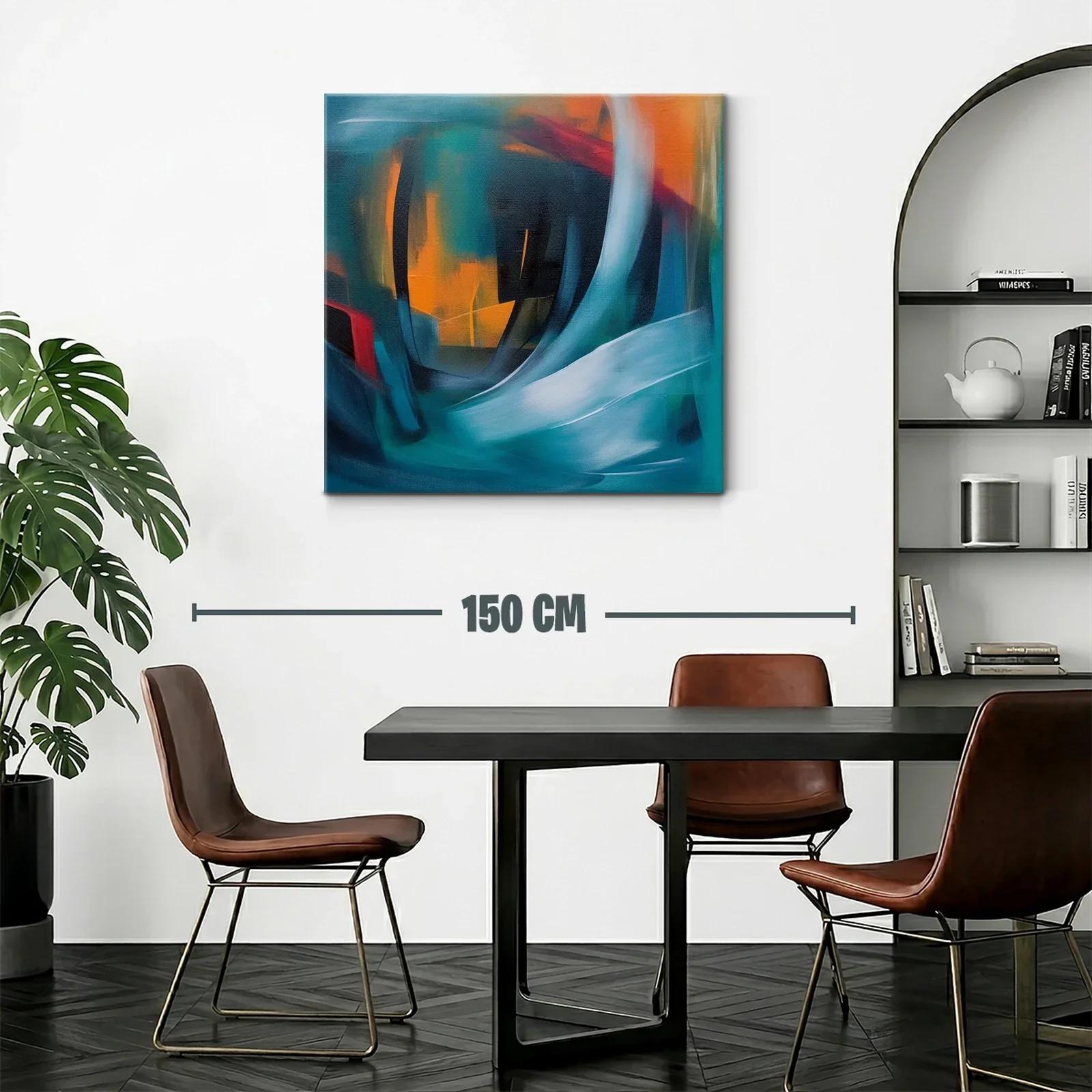 Cuadro abstracto con formas fluidas y tonos vibrantes — miniatura 2
