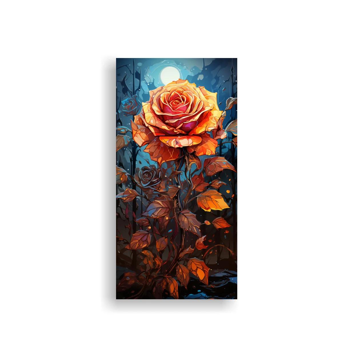 Cuadro rosa naranja con disco luminoso de fondo — imagen principal